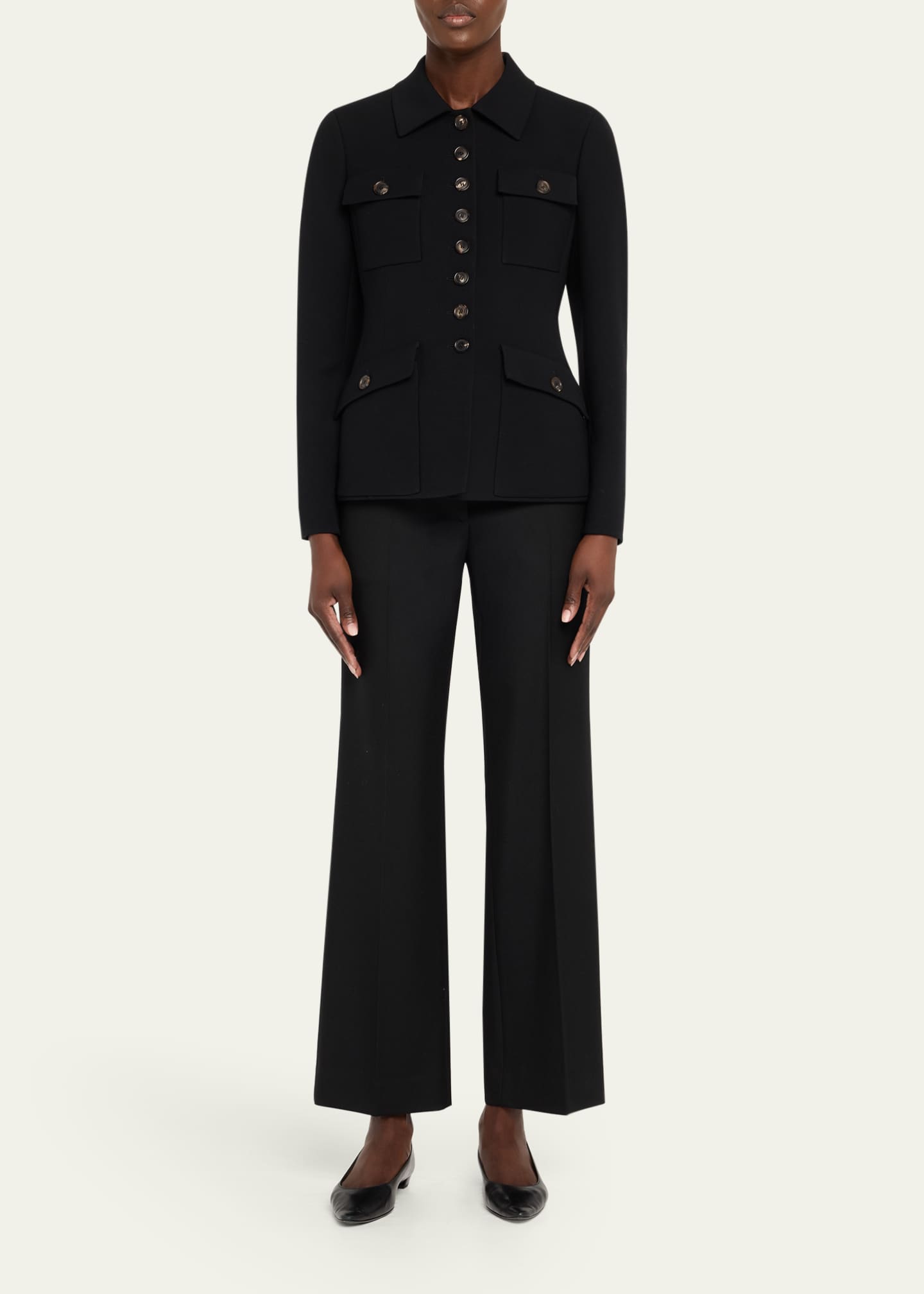 Delia Single-Breasted Wool Double-Face Jacket