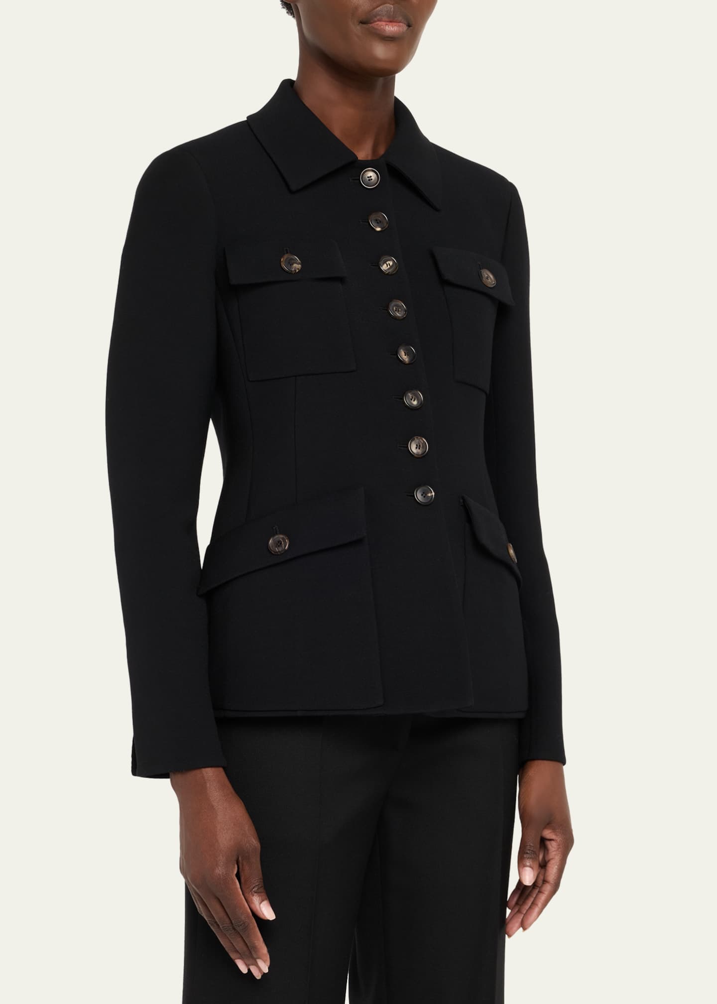 Delia Single-Breasted Wool Double-Face Jacket