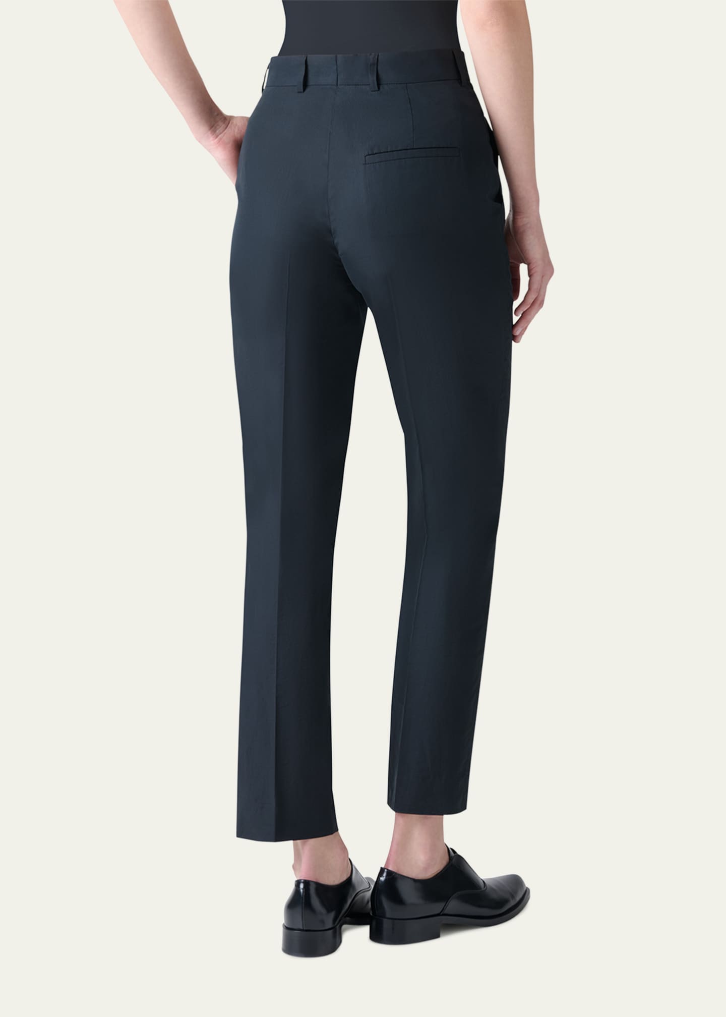 Akris Flavin Cotton Poplin Tapered-Leg Ankle Pants Image 3 of 5
