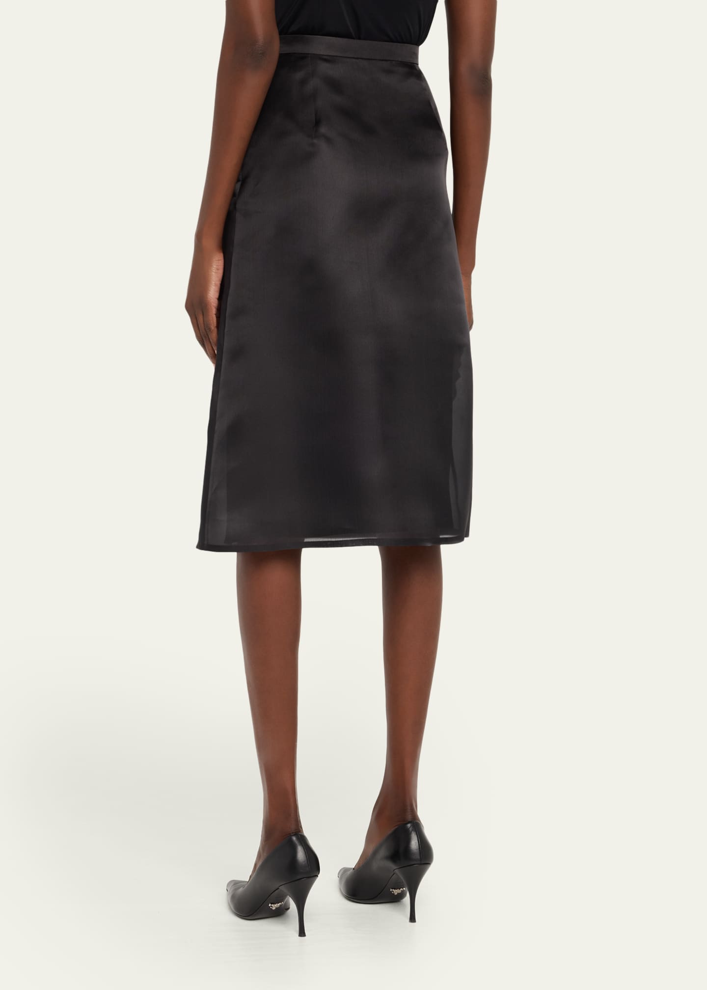 Akris Anemone Corsage Organza Midi Skirt Image 3 of 5