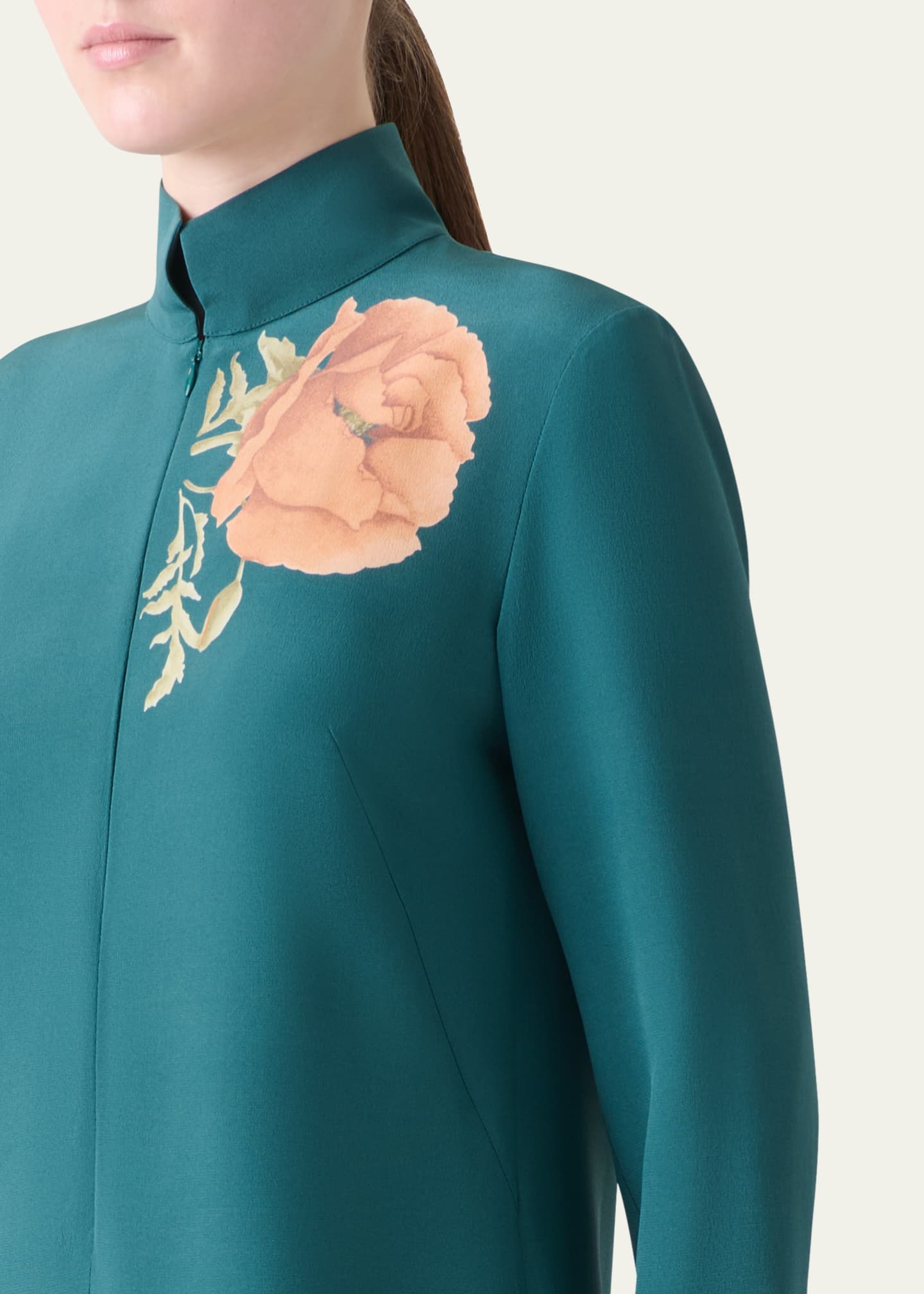 Akris Anemone Print Silk Crepe Tunic Image 5 of 5