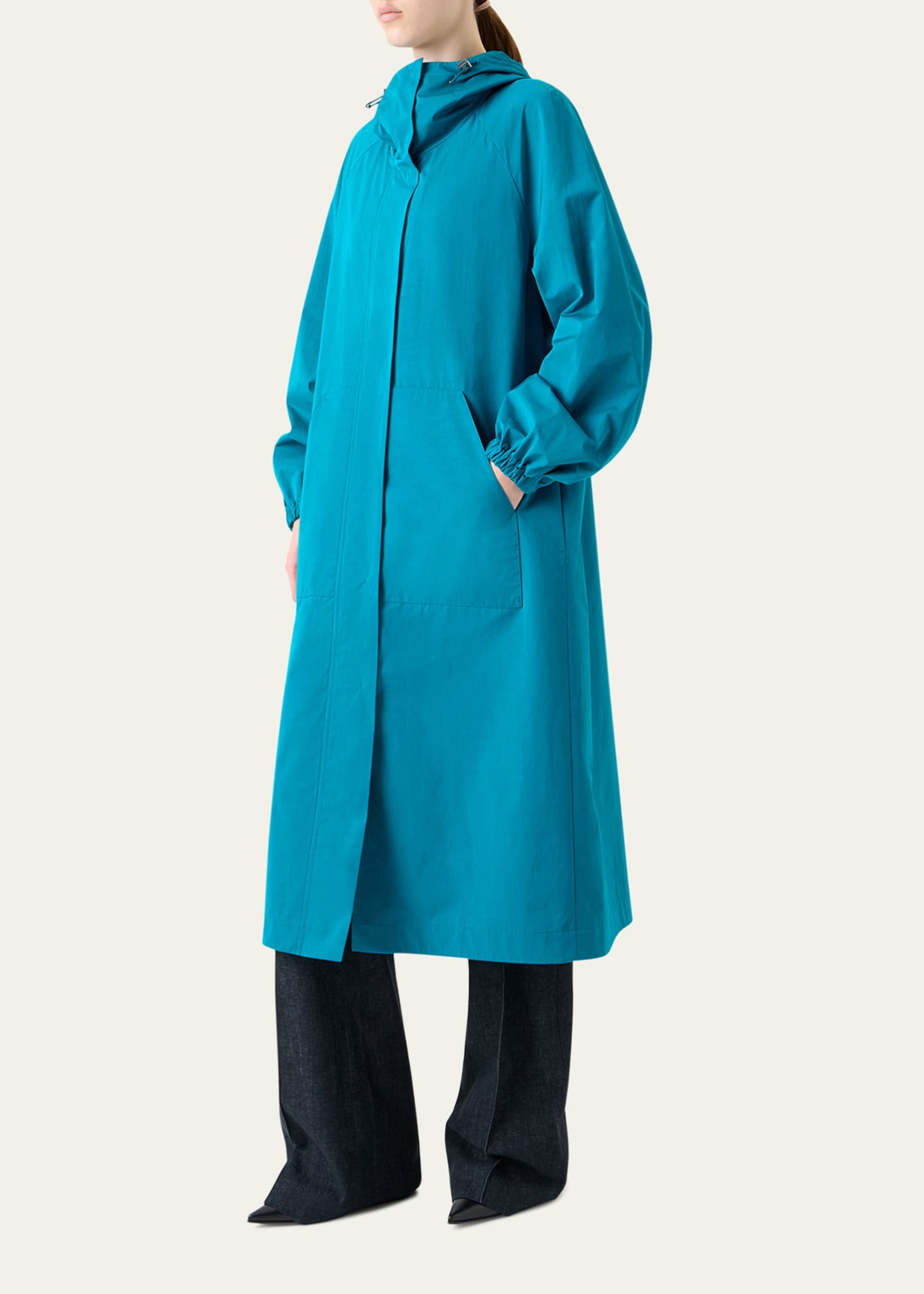 Akris Zachary Water-Resistant Techno Gabardine Long Coat Image 4 of 5