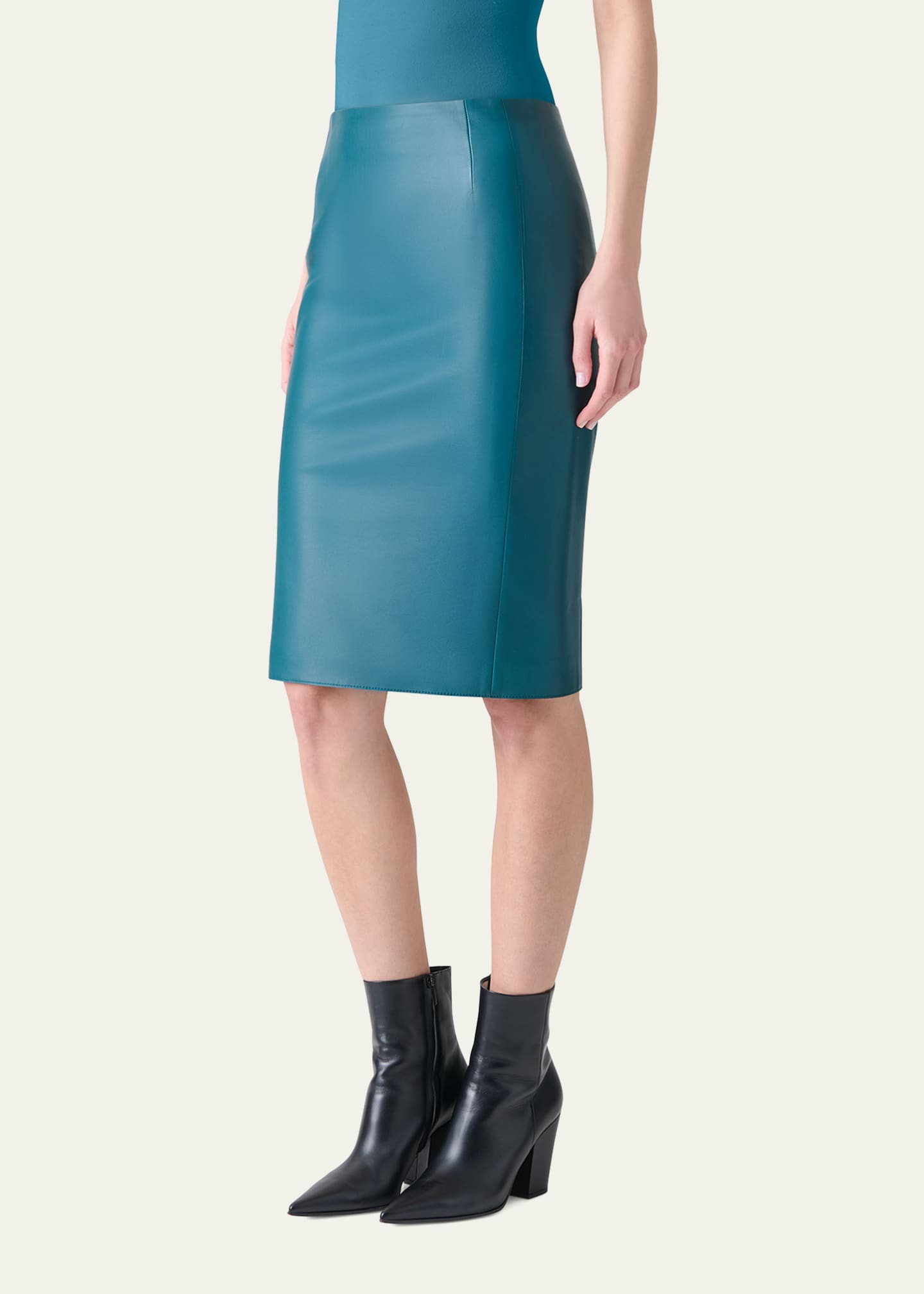 Akris Pencil Leather Skirt Image 4 of 5