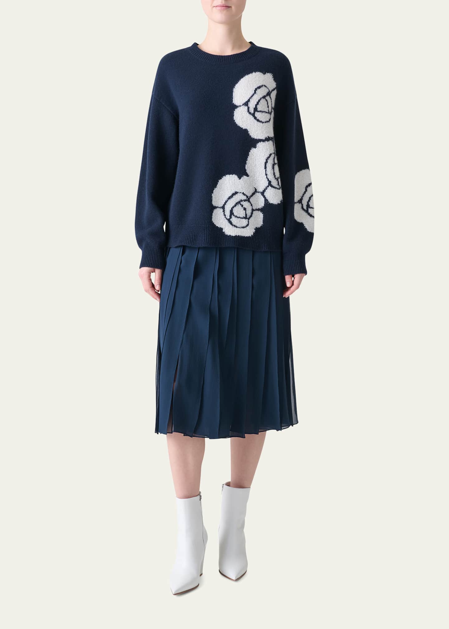 Midi Silk Georgette Ribbon Skirt