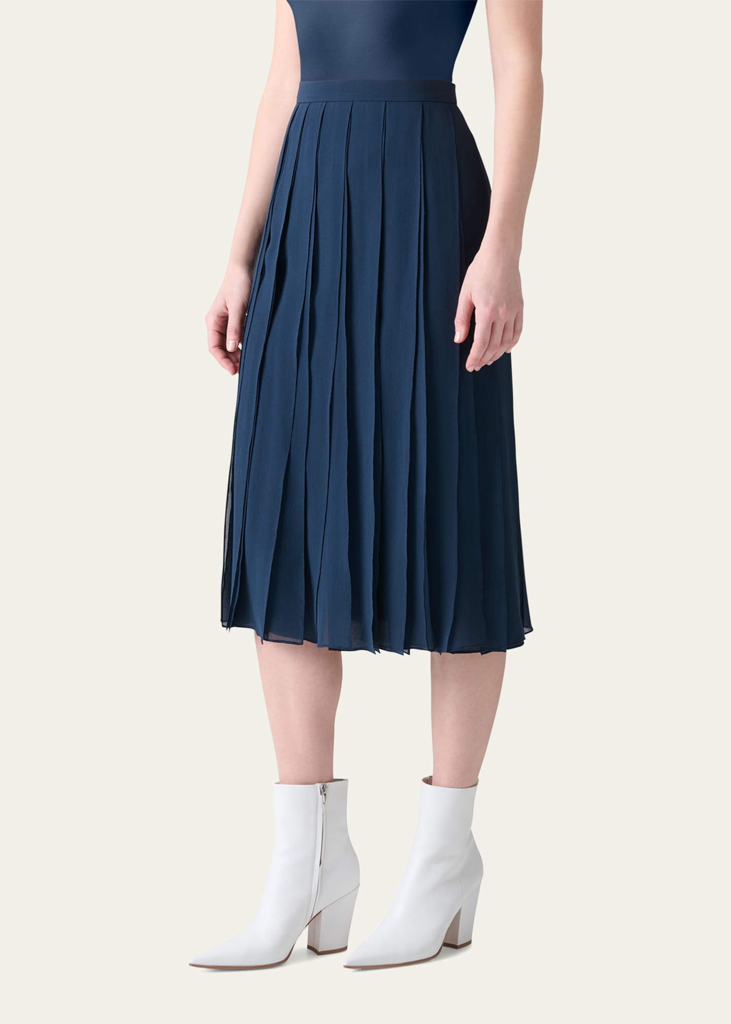 Midi Silk Georgette Ribbon Skirt