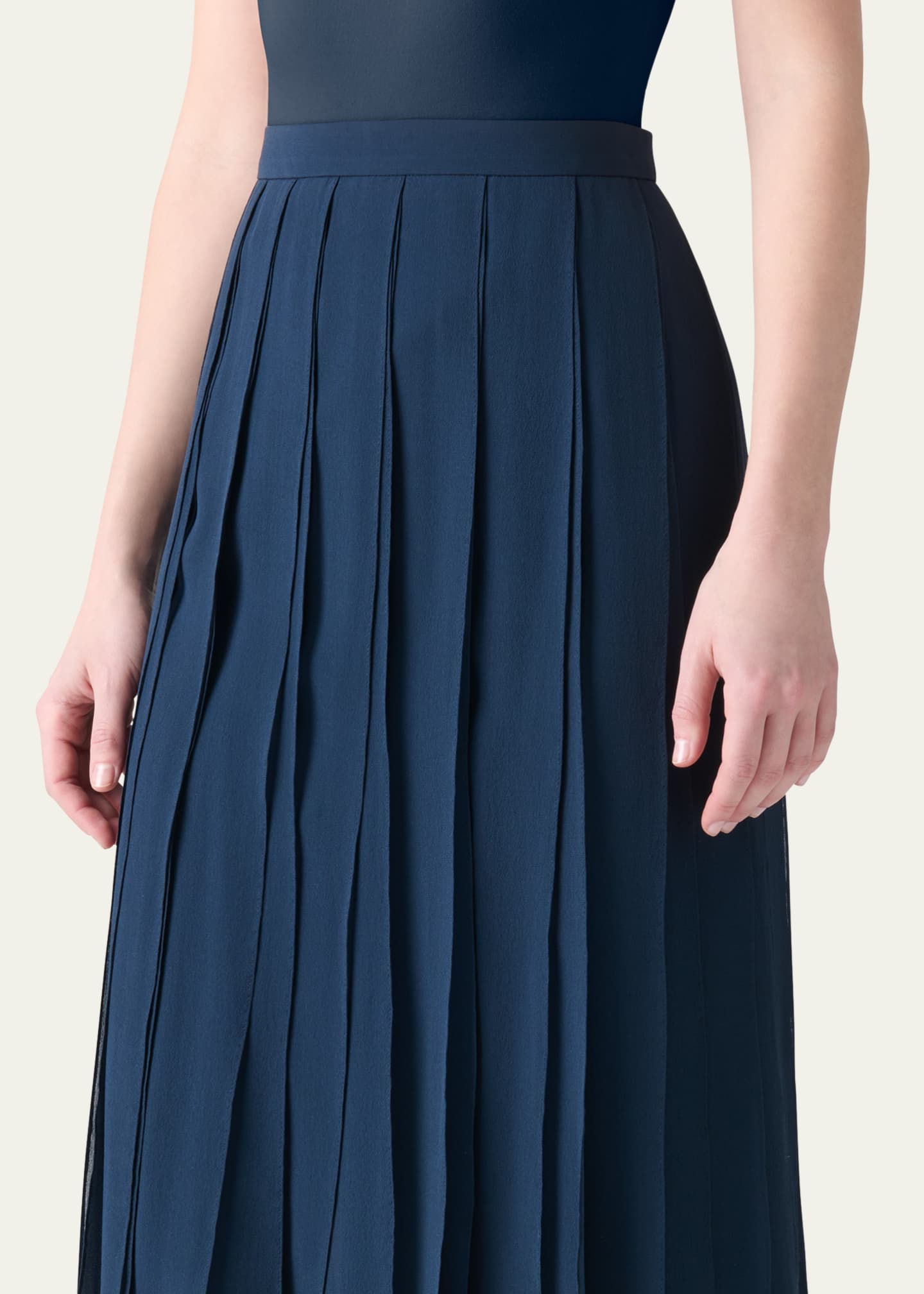 Midi Silk Georgette Ribbon Skirt