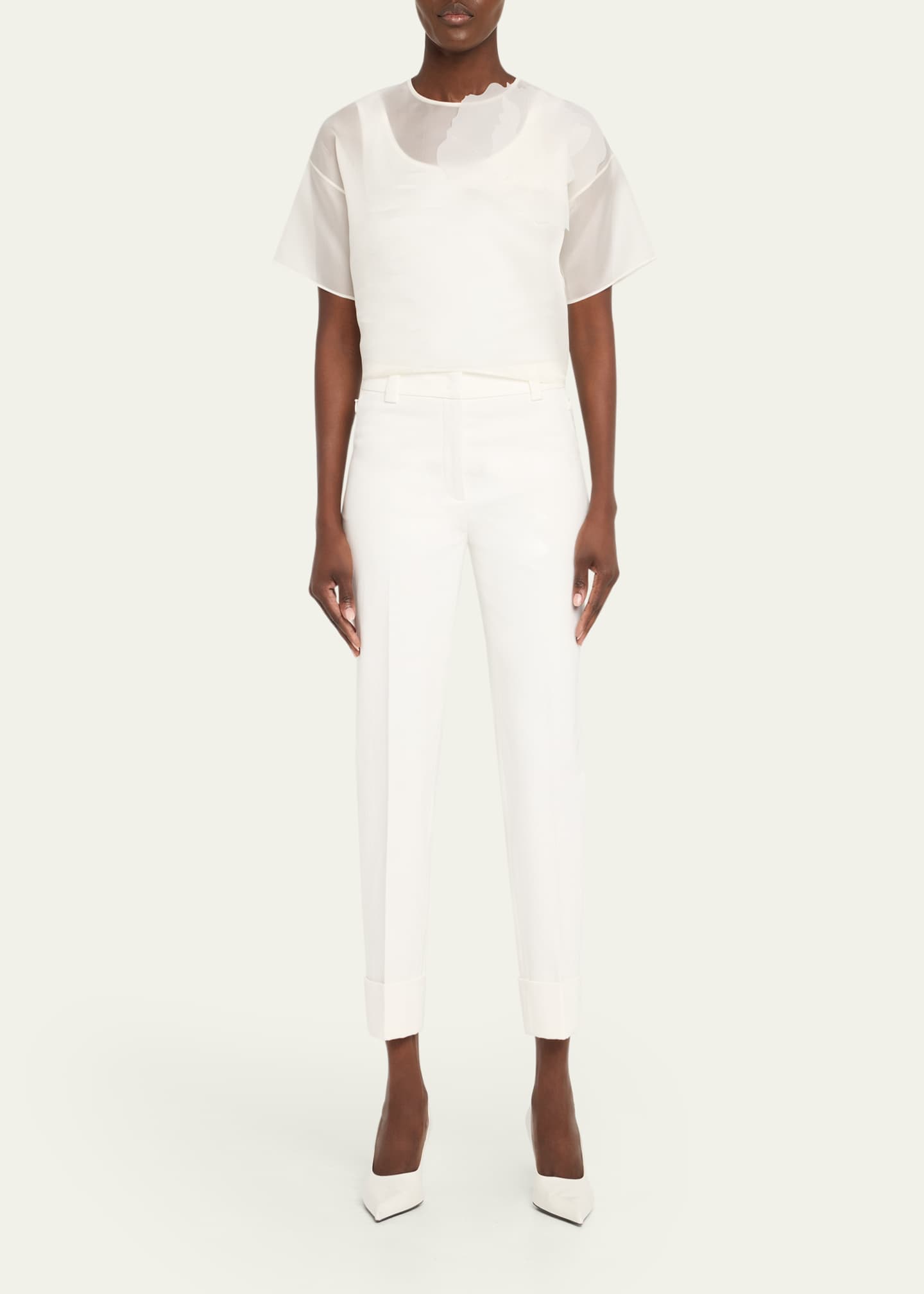 Akris 3D Anemone Silk Organza Blouse Image 2 of 5