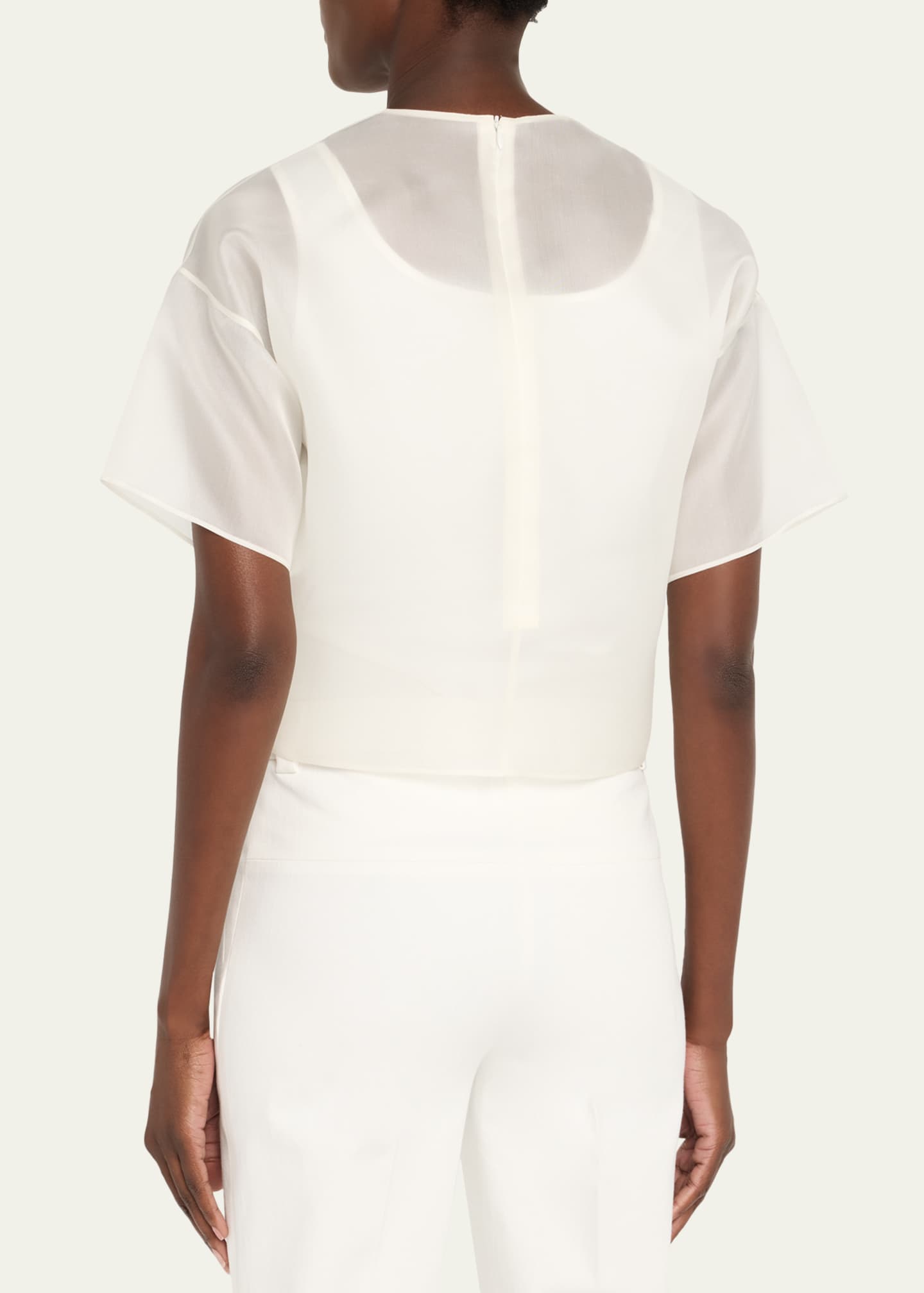 Akris 3D Anemone Silk Organza Blouse Image 3 of 5