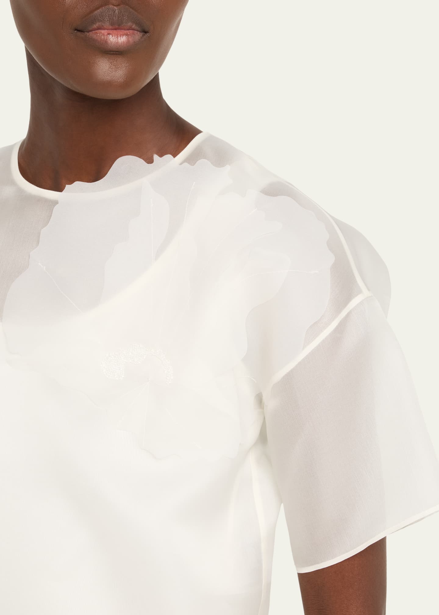 Akris 3D Anemone Silk Organza Blouse Image 5 of 5