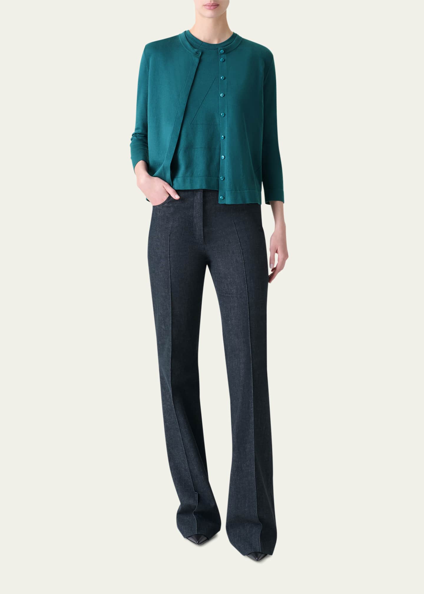 Akris Sea Island Cotton Cardigan Image 2 of 5