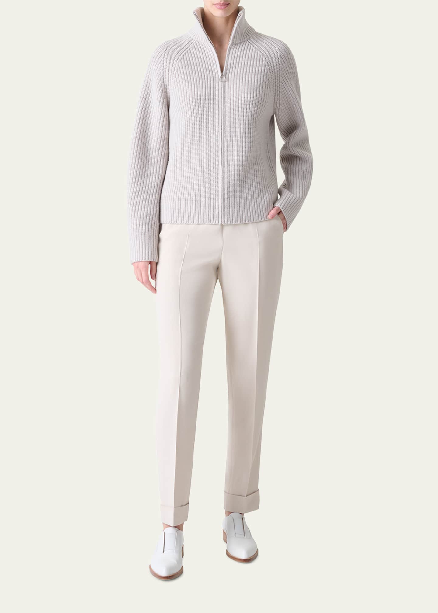Akris Zip-Front Cashmere Cardigan Image 2 of 5
