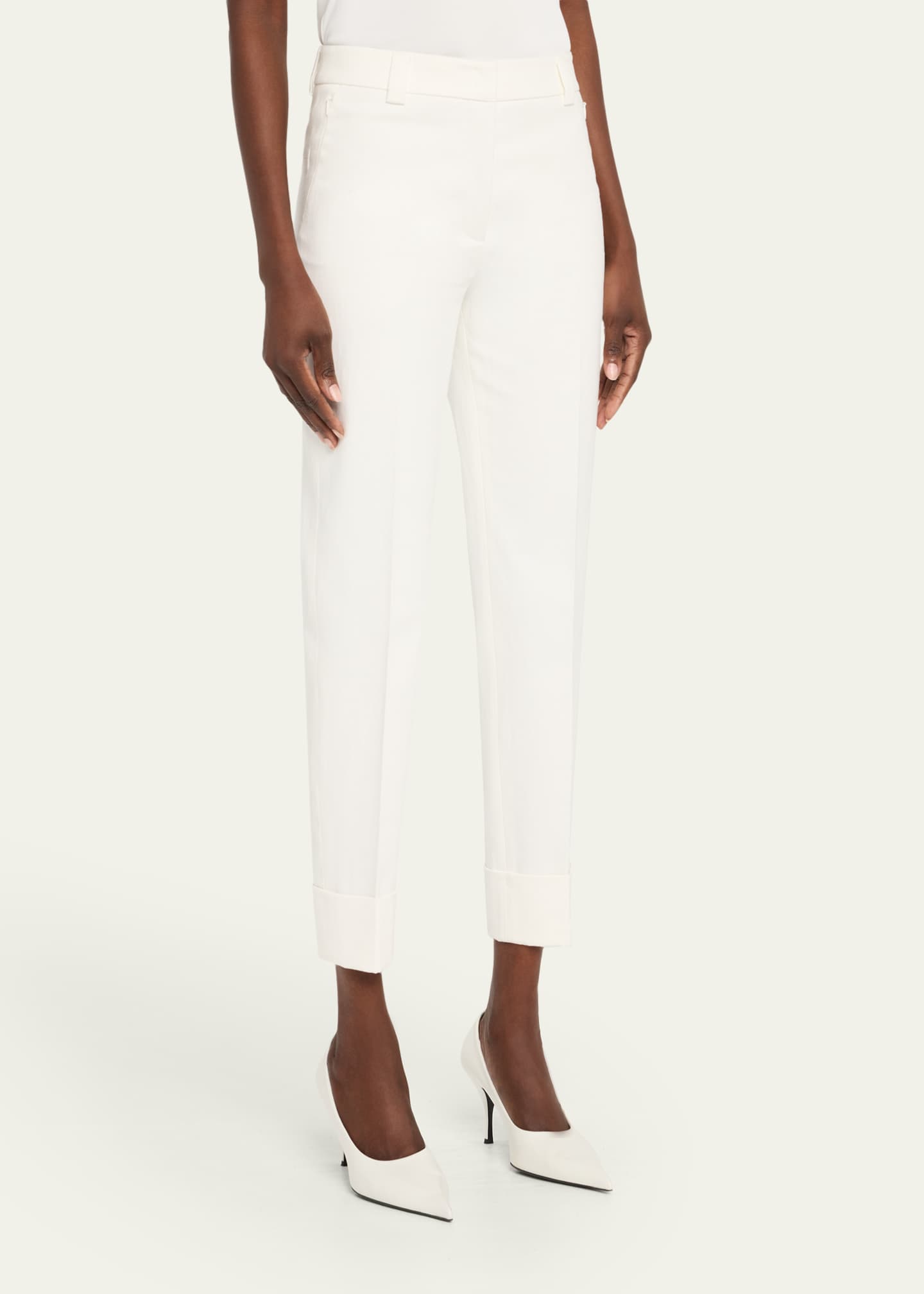 Akris Maxima Cotton Denim Stretch Cropped Pants Image 4 of 5