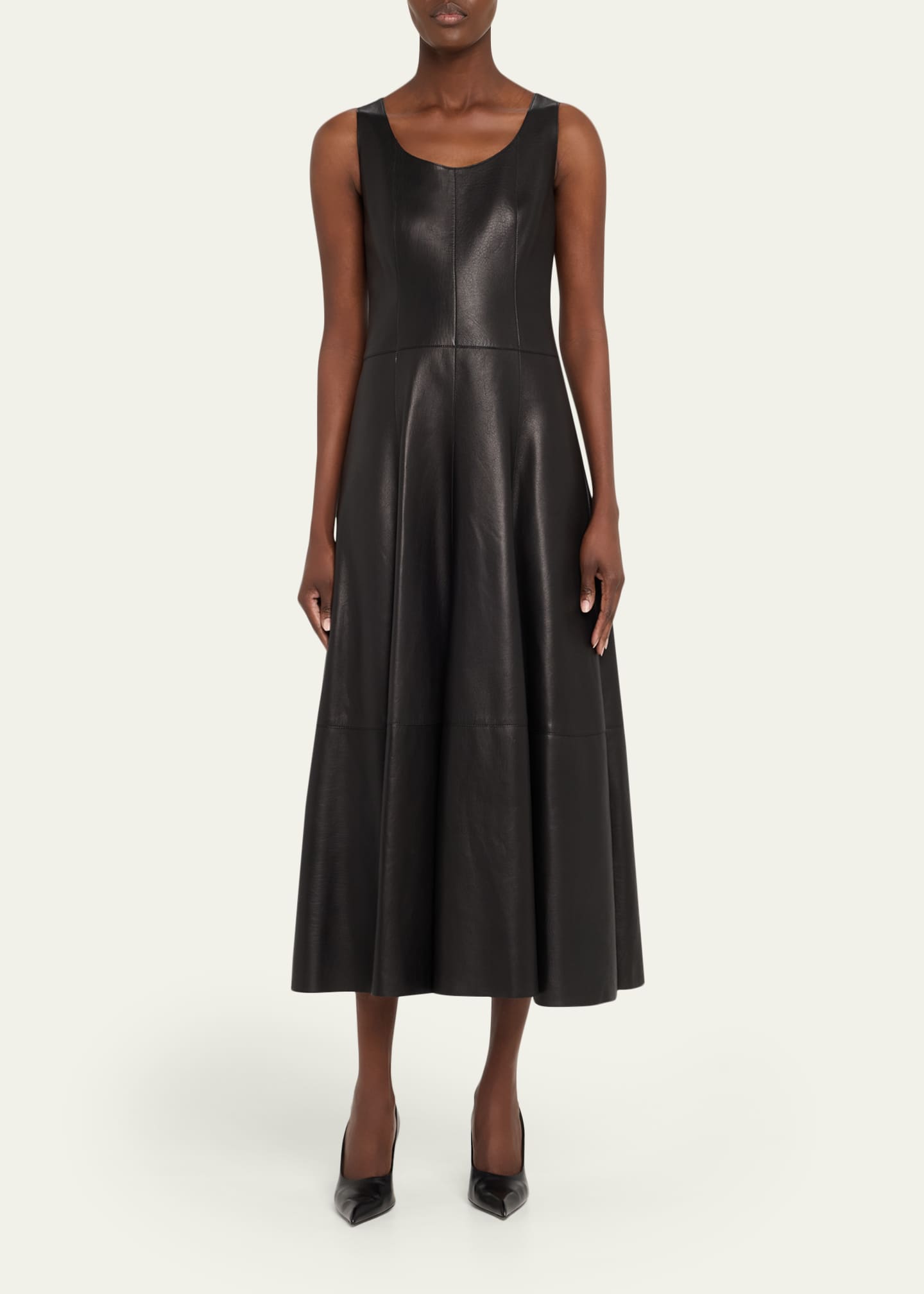 Akris Nappa Leather Midi Dress Image 2 of 5