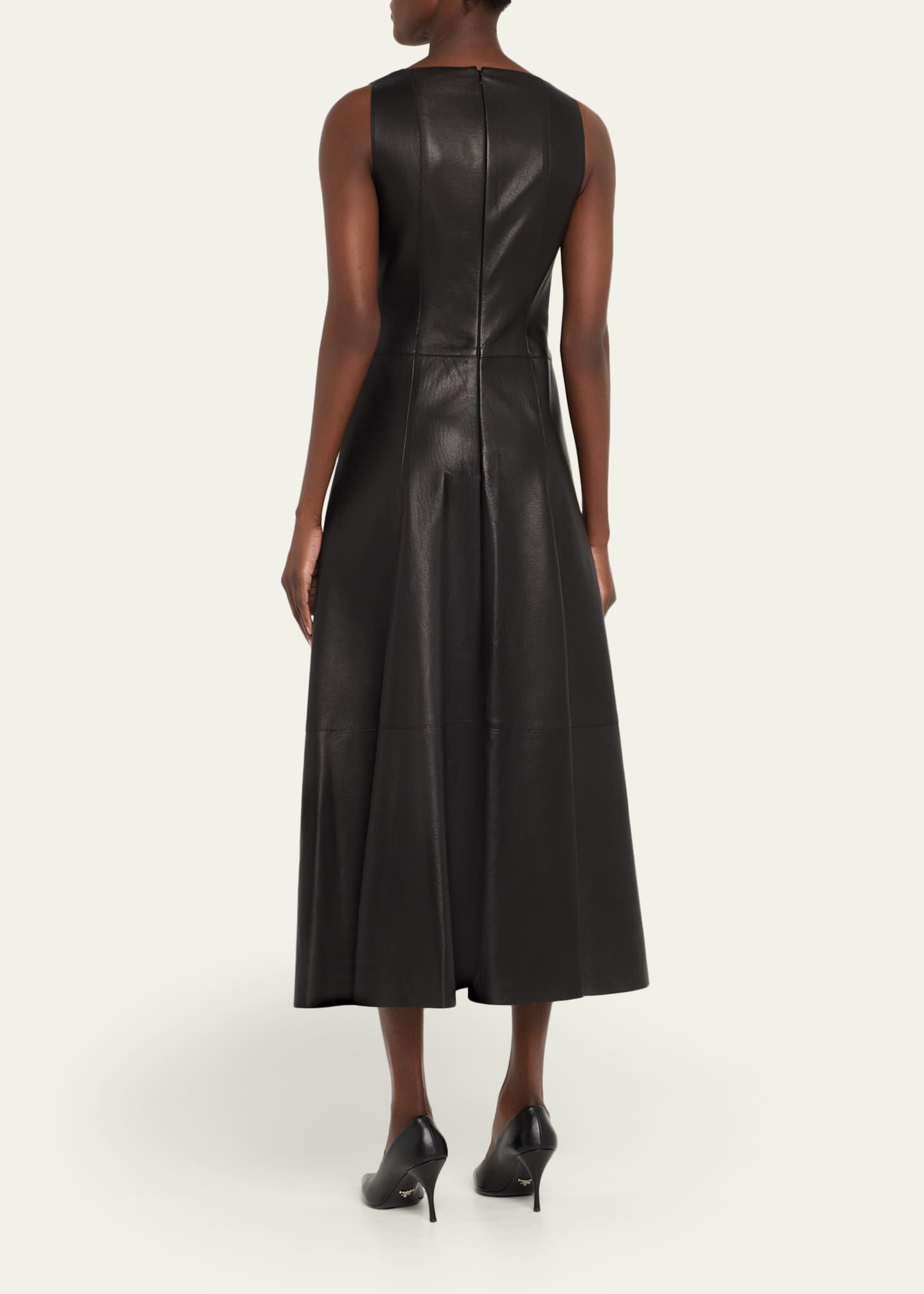 Akris Nappa Leather Midi Dress Image 3 of 5