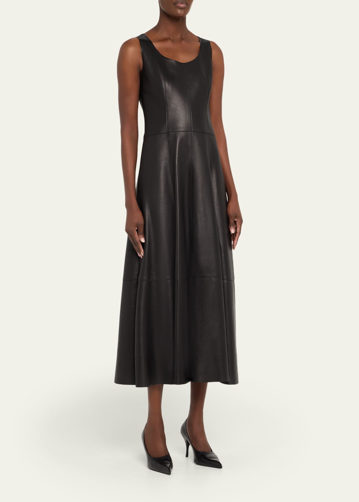 Akris Nappa Leather Midi Dress Image 4 of 5