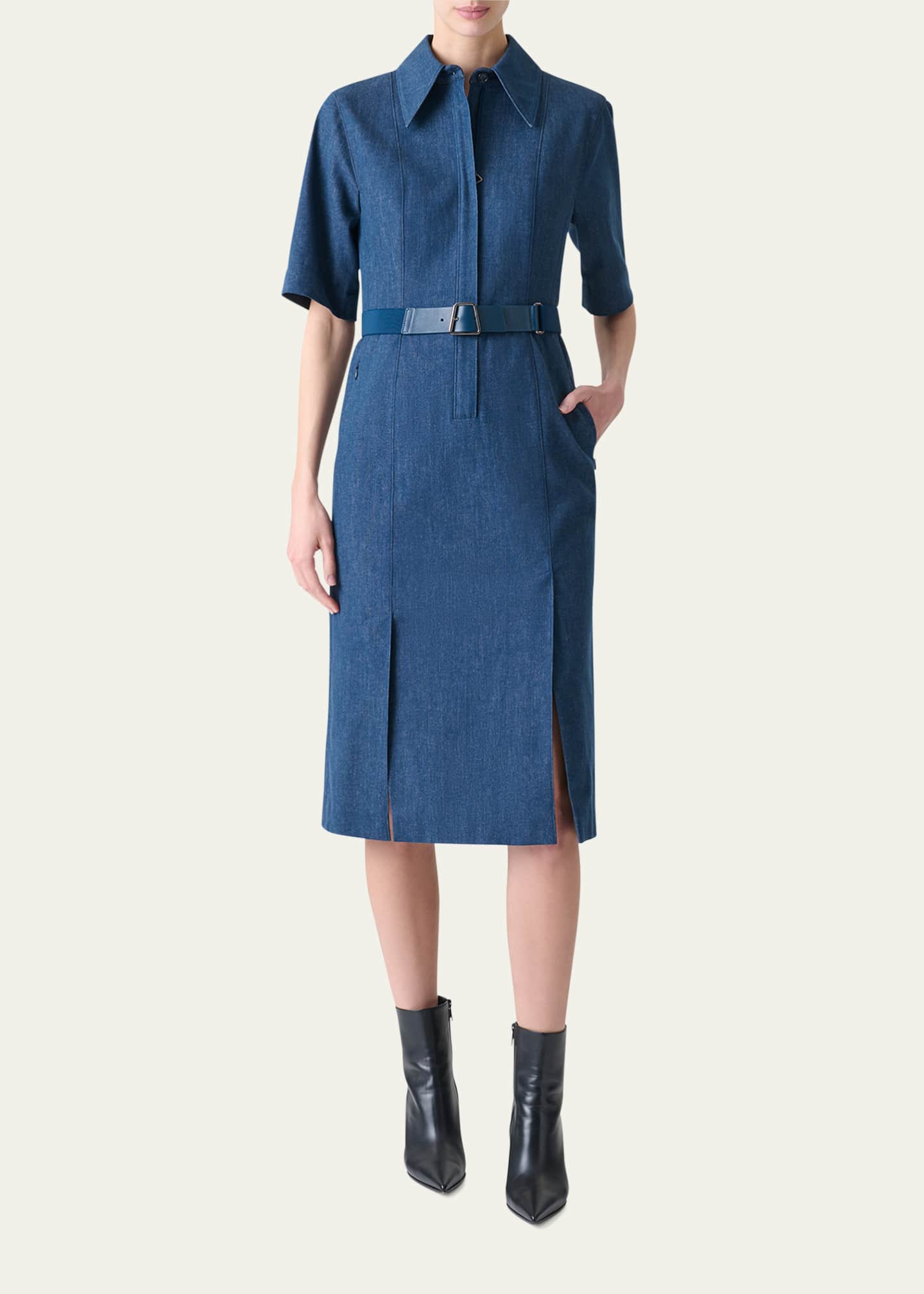 white christmas dresses Denim Shirt Dress by Akris Punto