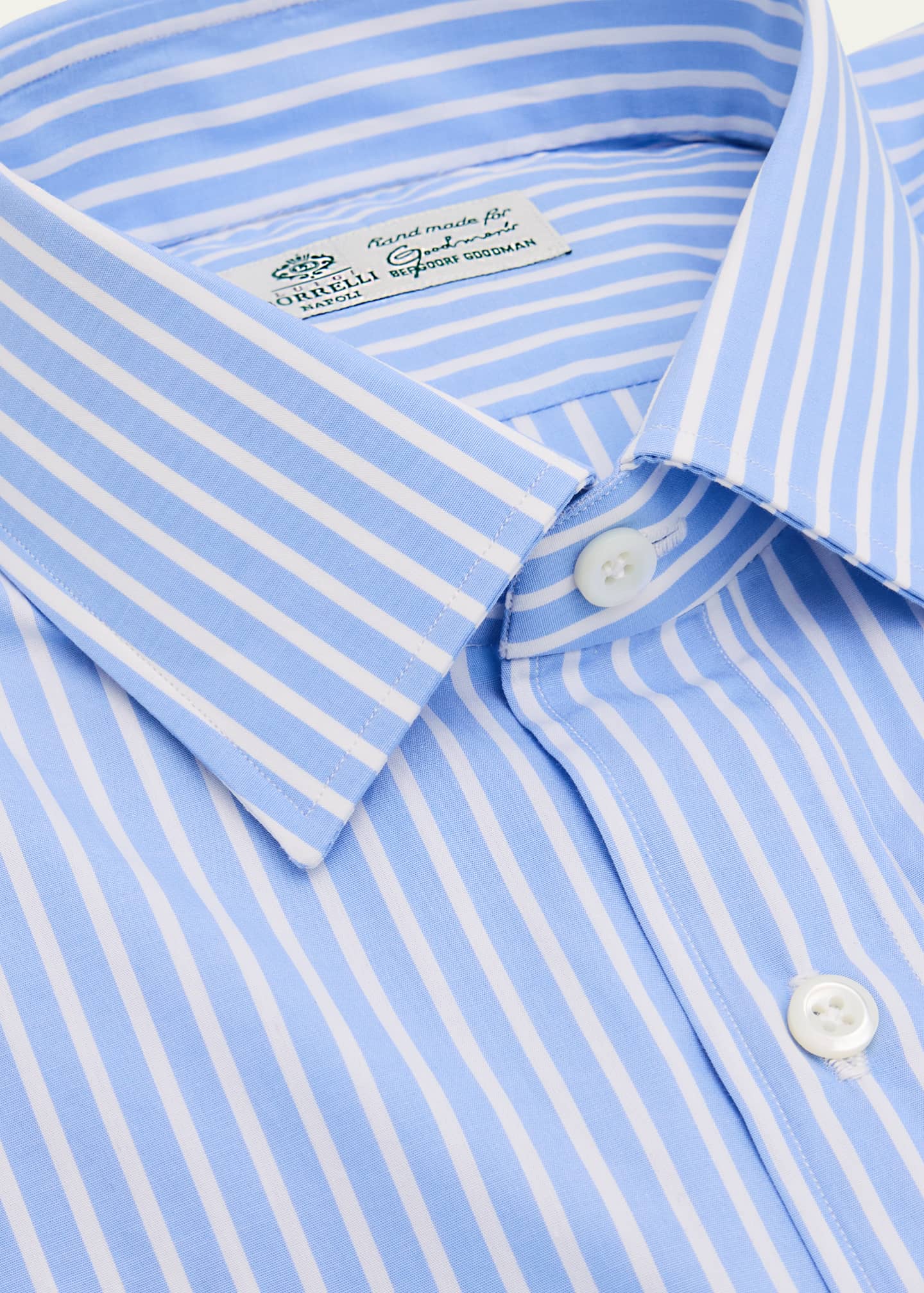 Borrelli Men's Cotton Stripe Dress Shirt Image 2 of 2