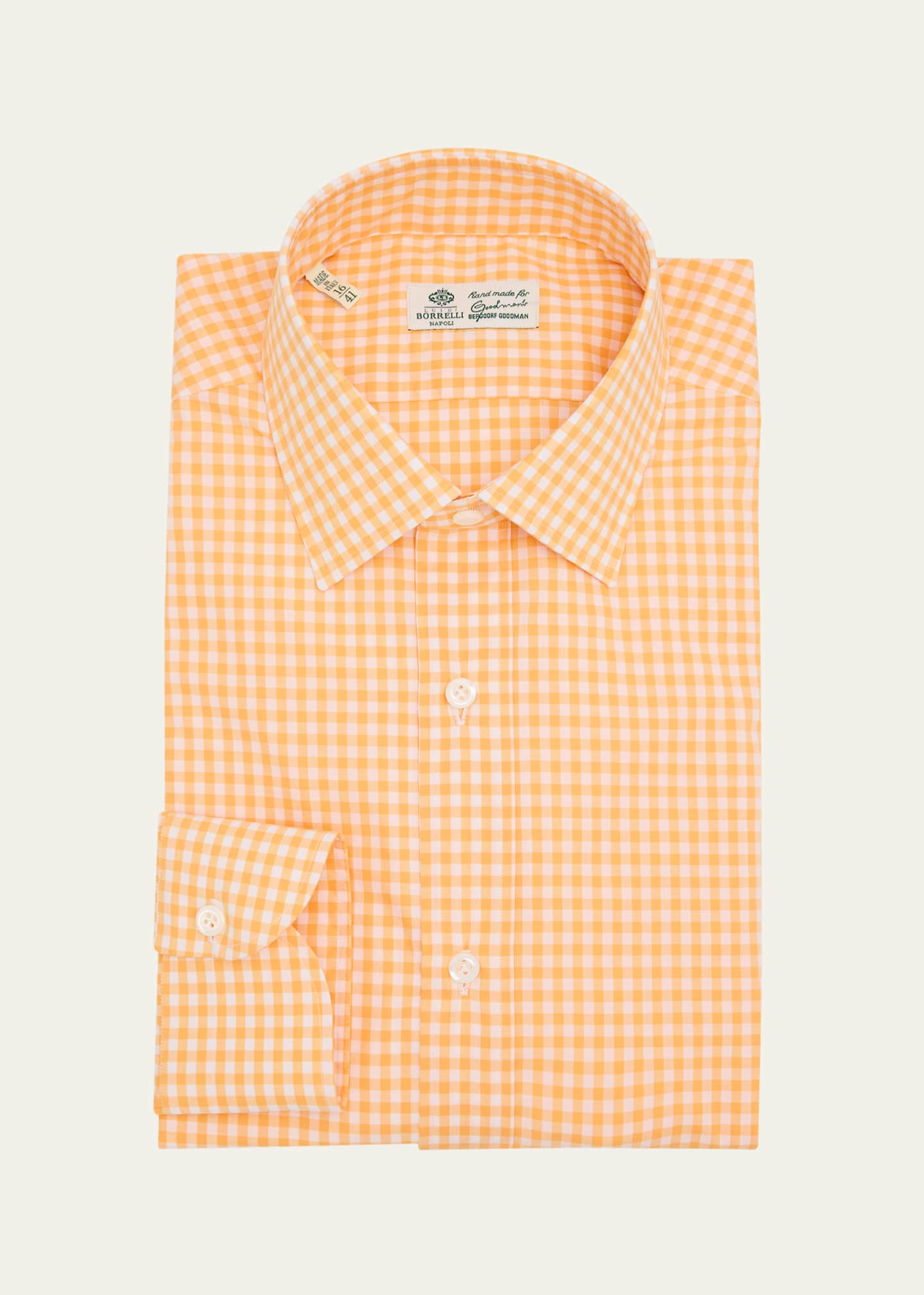 Borrelli Men's Cotton Gingham Dress Shirt Image 1 of 2