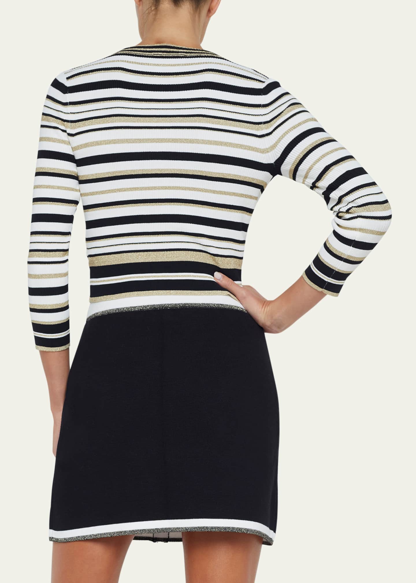 L'Agence Yukio Sparkly Stripe Crop Top Image 3 of 5