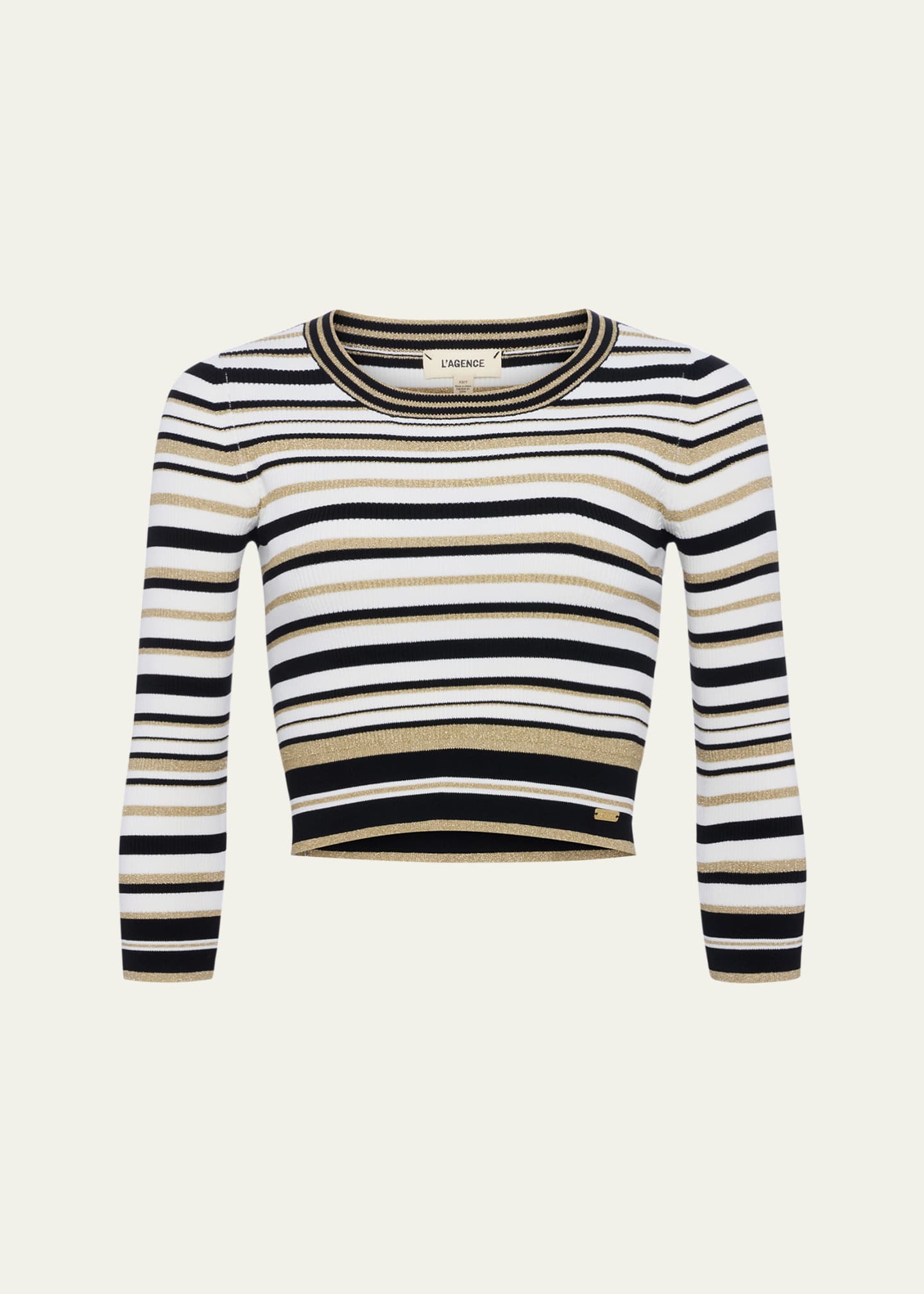 L'Agence Yukio Sparkly Stripe Crop Top Image 1 of 5