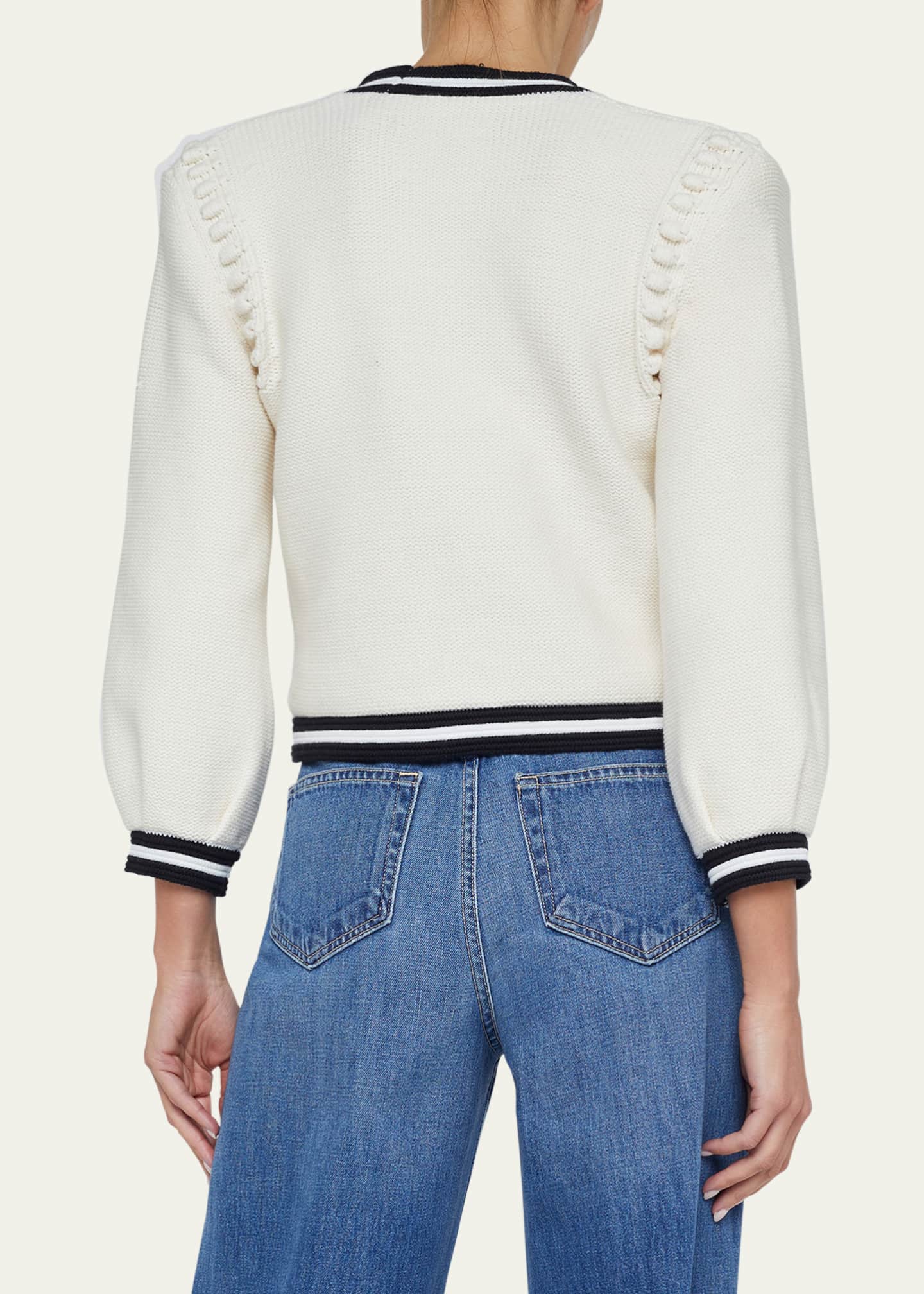 L'Agence Kaito Contrast-Trim Cardigan Image 3 of 5