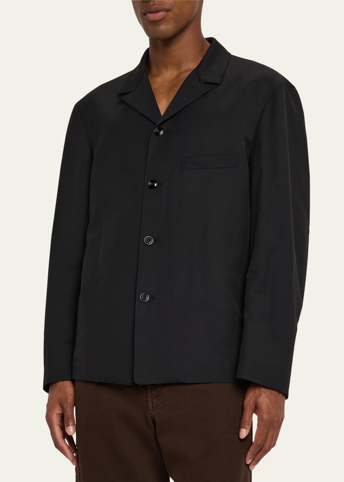 LEMAIRE Men's Tailored Gabardine Overshirt Image 4 of 5