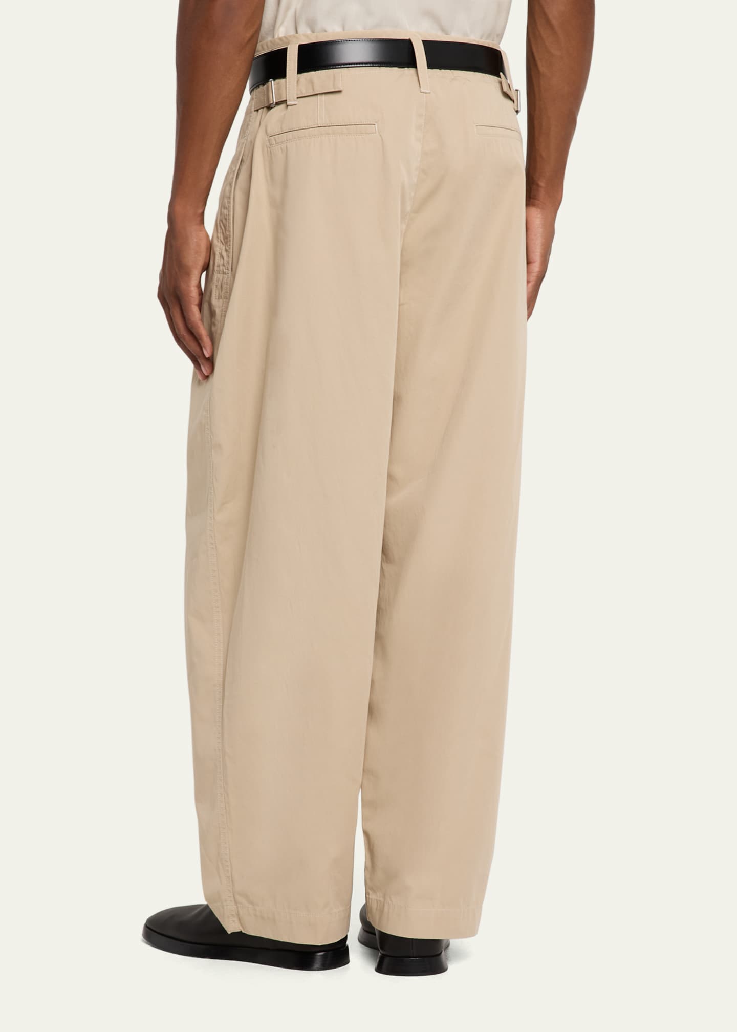 LEMAIRE Men's Maxi Pleated Twill Pants Image 3 of 5