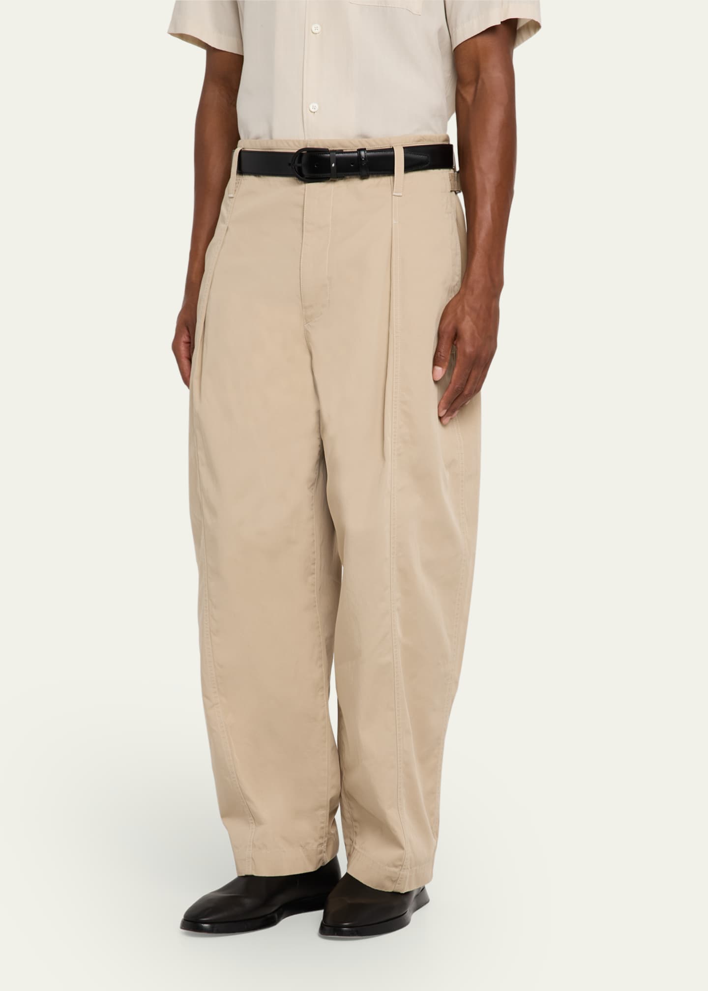 LEMAIRE Men's Maxi Pleated Twill Pants Image 4 of 5