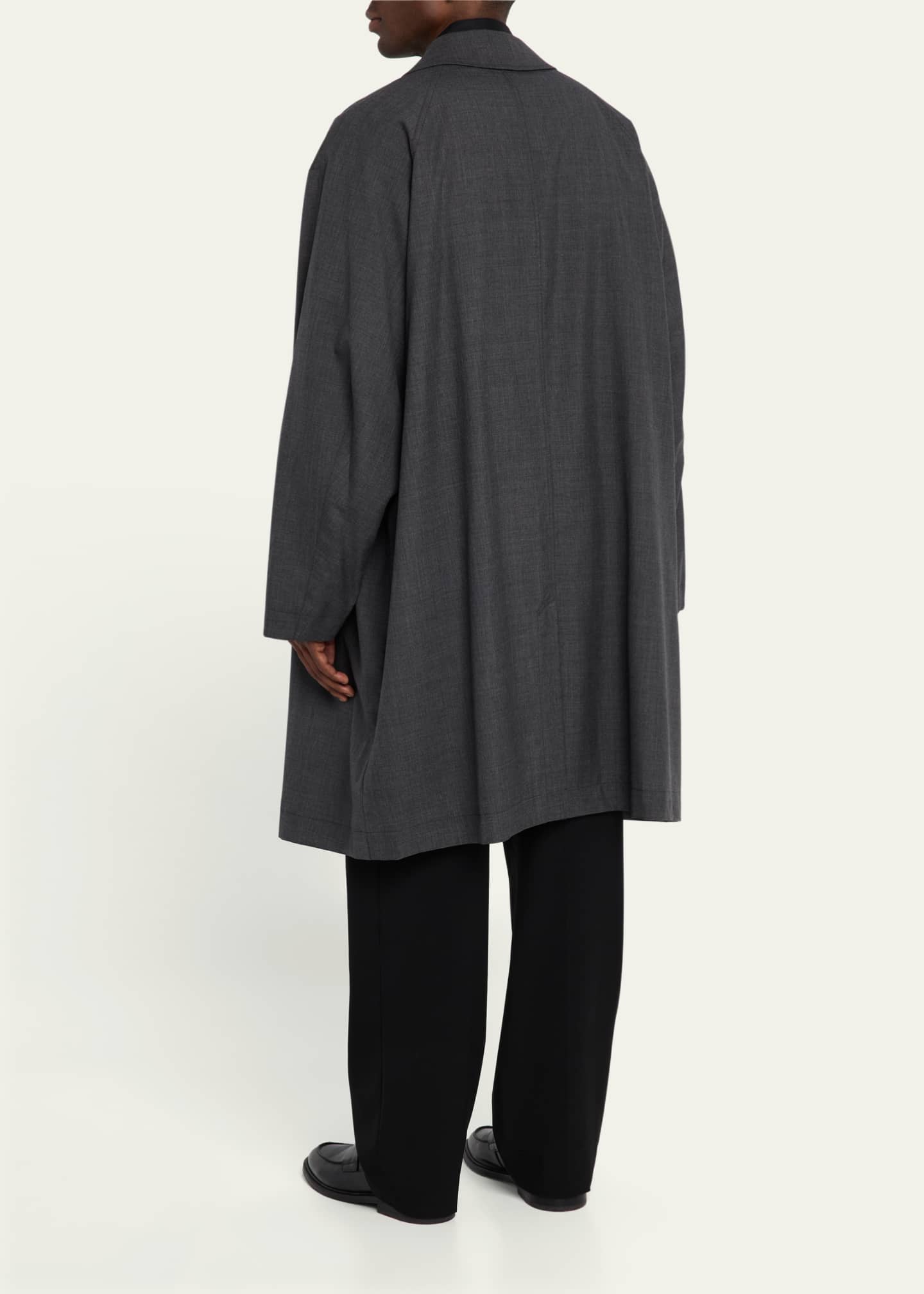 LEMAIRE Men's Melange Light Tailored Overcoat Image 3 of 5