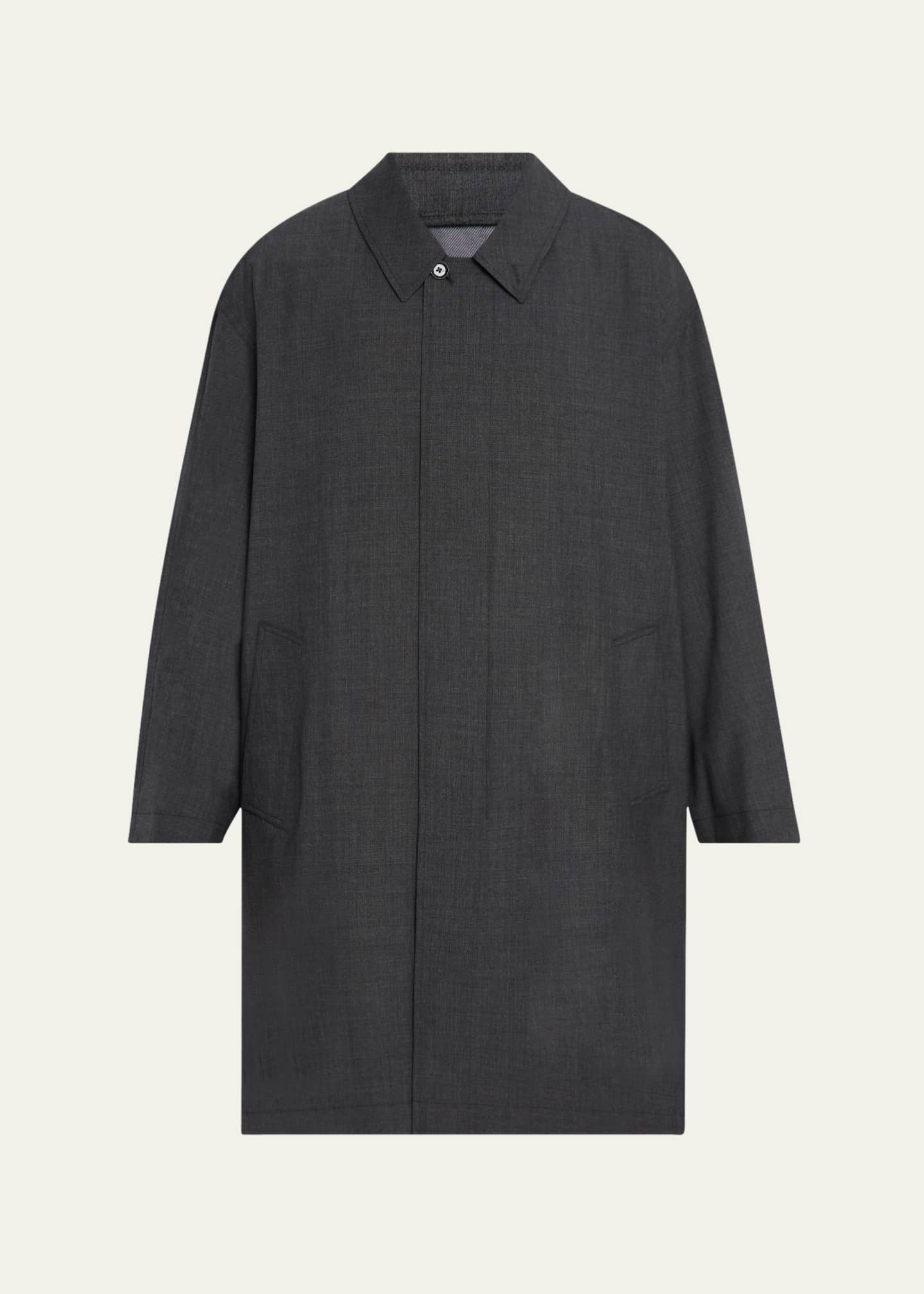 LEMAIRE Men's Melange Light Tailored Overcoat Image 1 of 5