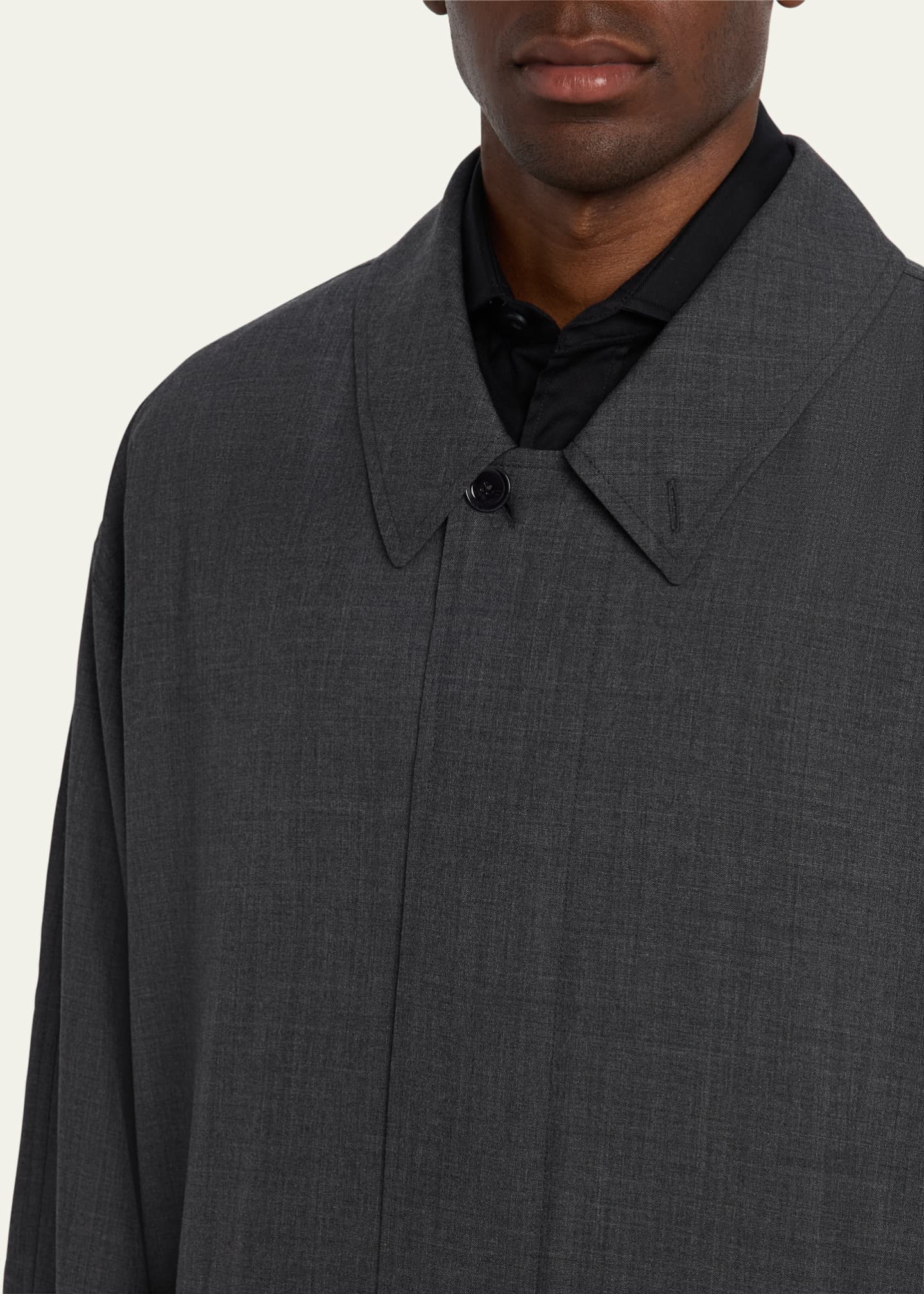 LEMAIRE Men's Melange Light Tailored Overcoat Image 5 of 5