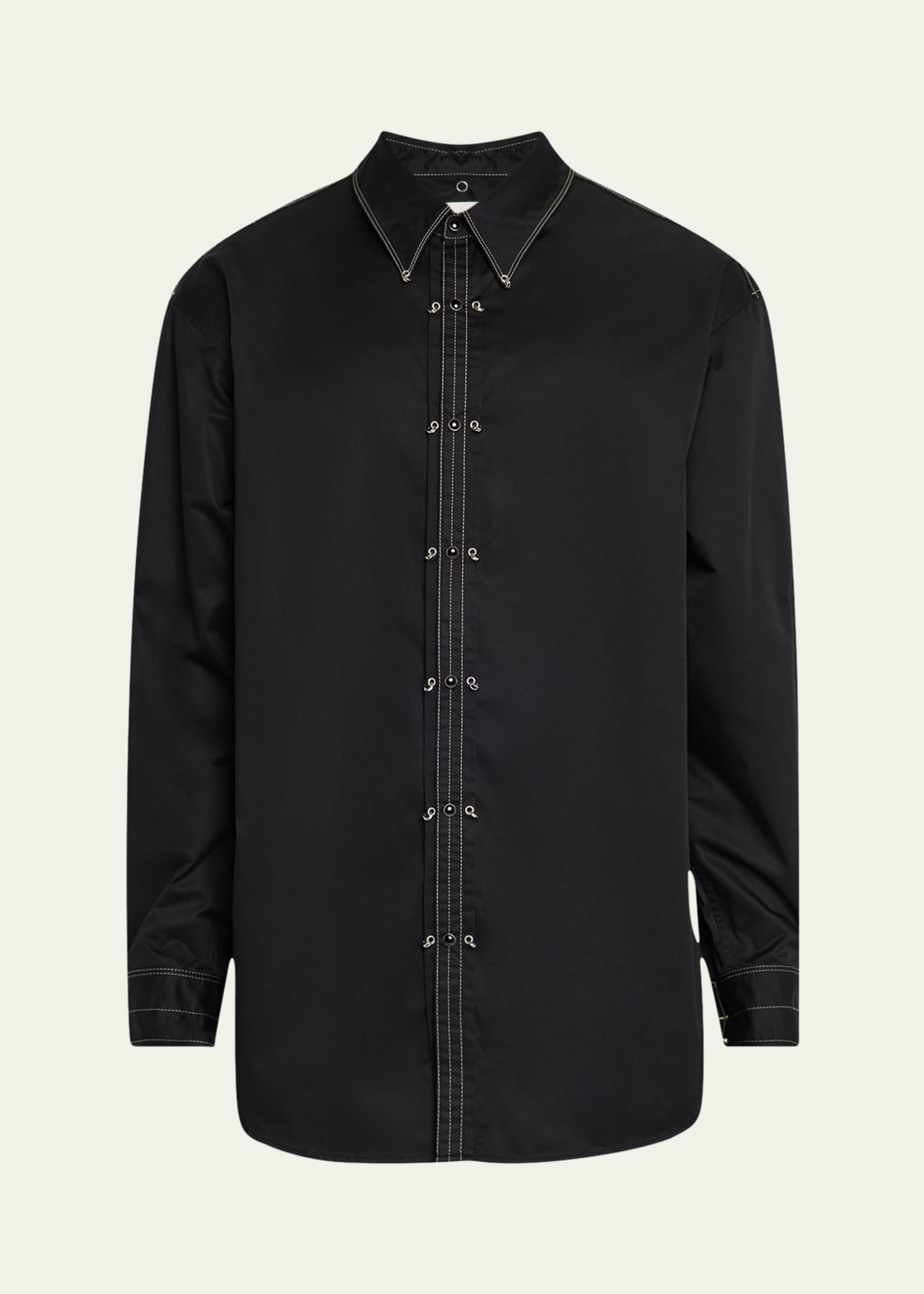 LEMAIRE Men's Embellished Metal Button-Down Shirt Image 1 of 5