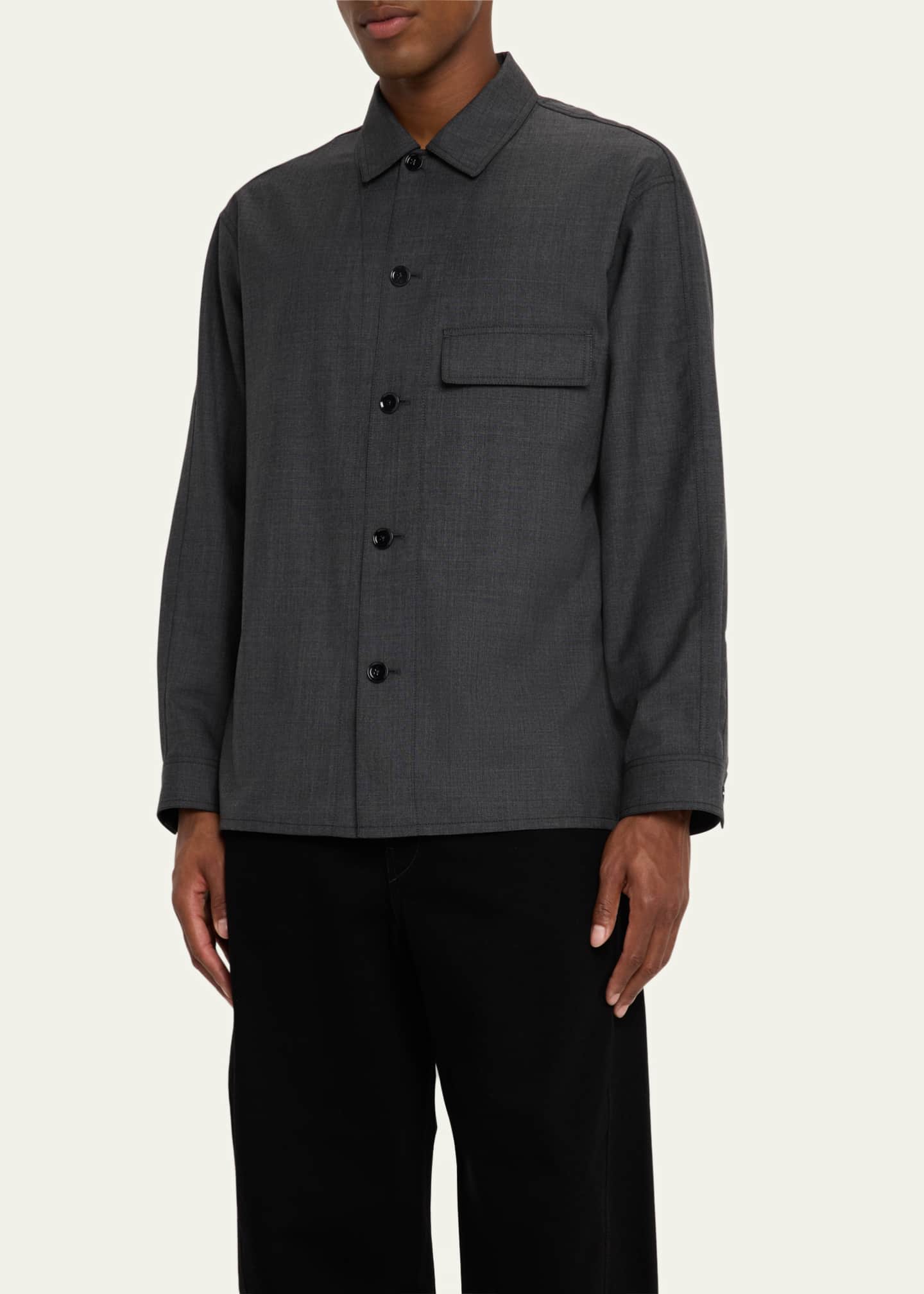 LEMAIRE Men's Melange Tailored Overshirt Image 4 of 5