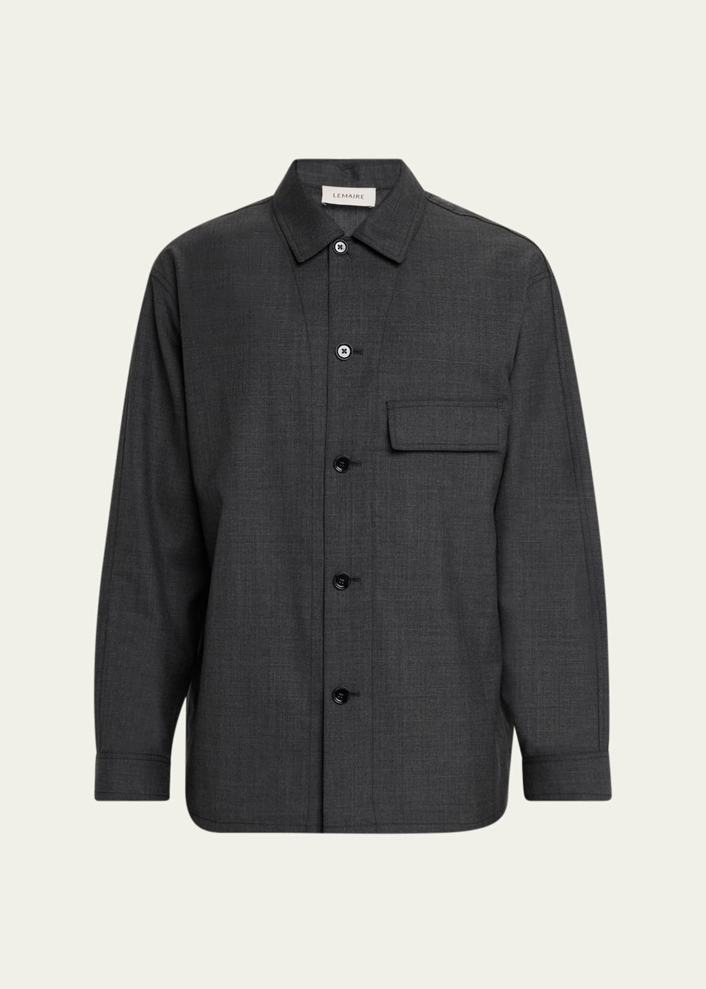 LEMAIRE Men's Melange Tailored Overshirt Image 1 of 5