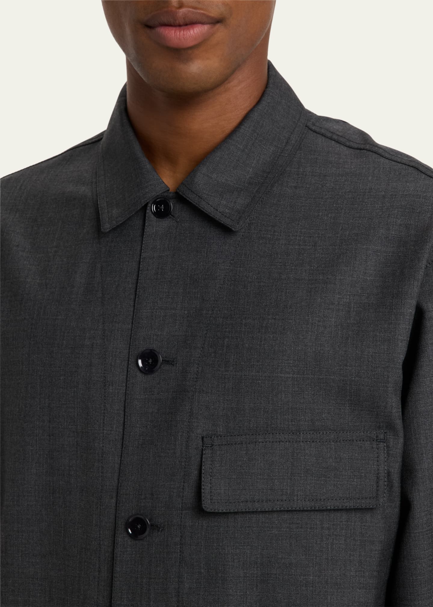 LEMAIRE Men's Melange Tailored Overshirt Image 5 of 5