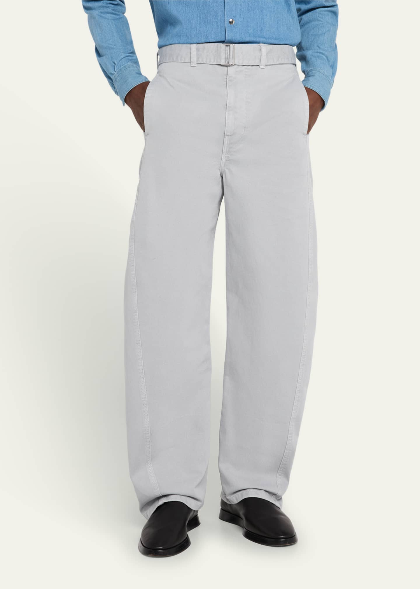 LEMAIRE Men's Twisted Belted Denim Pants Image 4 of 5