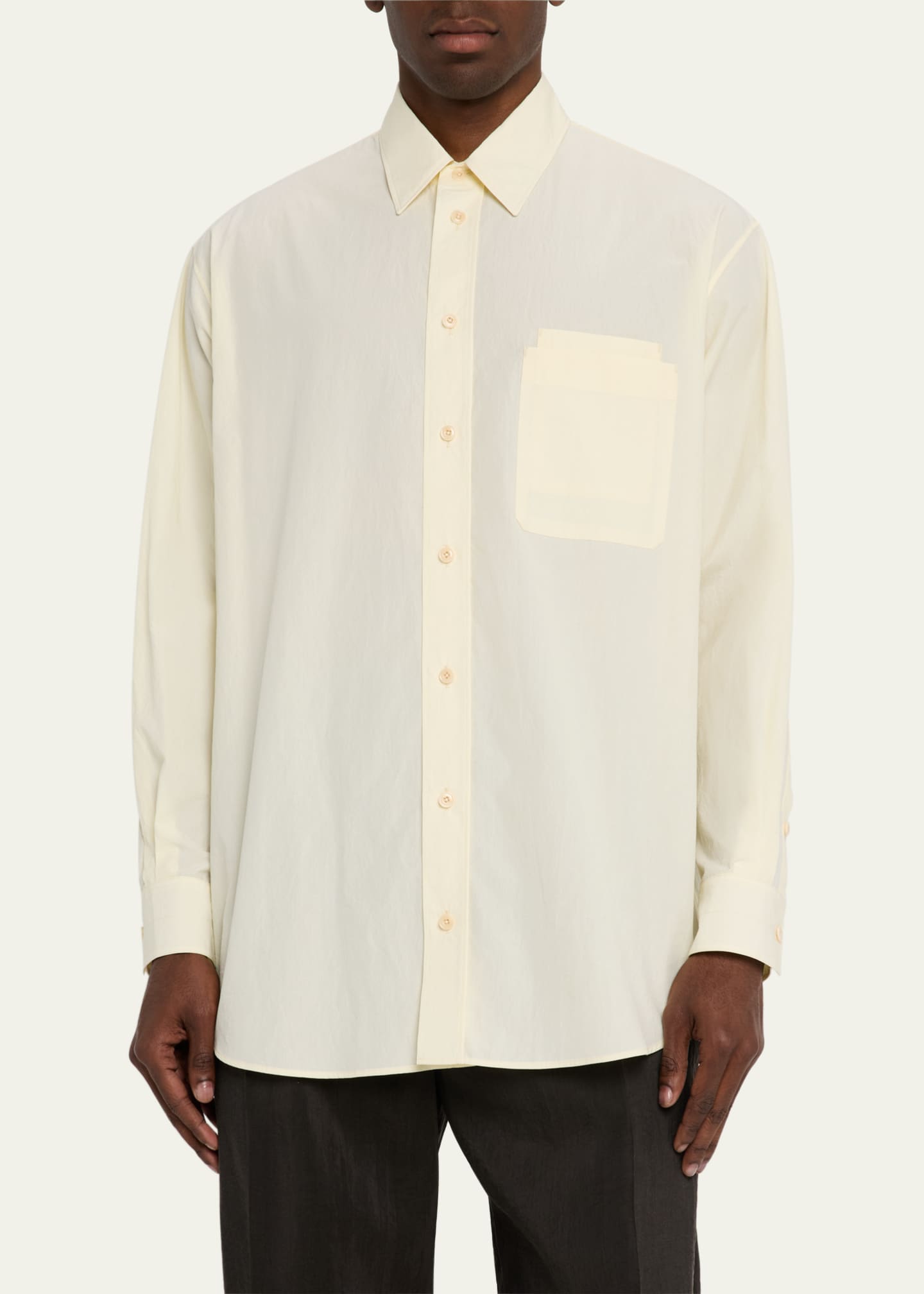 LEMAIRE Men's Crepe Double-Pocket Sport Shirt Image 4 of 5
