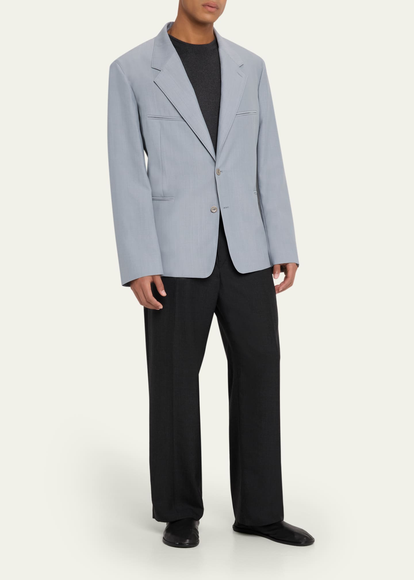 LEMAIRE Men's Tailored Melange Single-Breasted Jacket Image 2 of 8