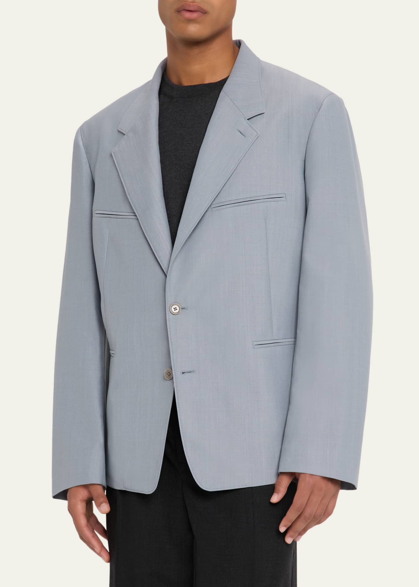 LEMAIRE Men's Tailored Melange Single-Breasted Jacket Image 4 of 8