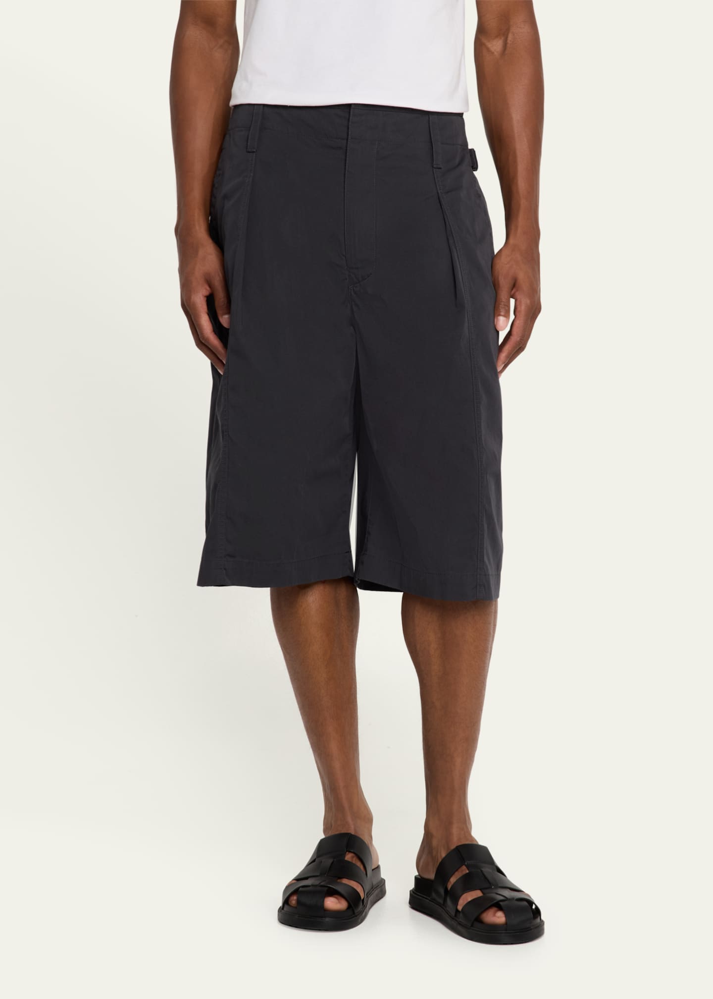 LEMAIRE Men's Maxi Pleated Bermuda Shorts Image 4 of 5