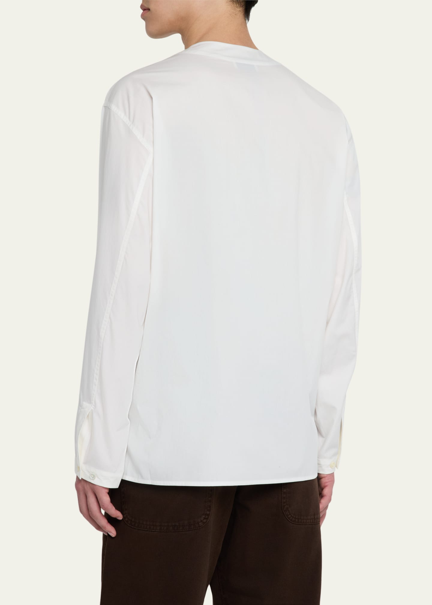 LEMAIRE Men's V-Neck Button-Down Shirt Image 3 of 5