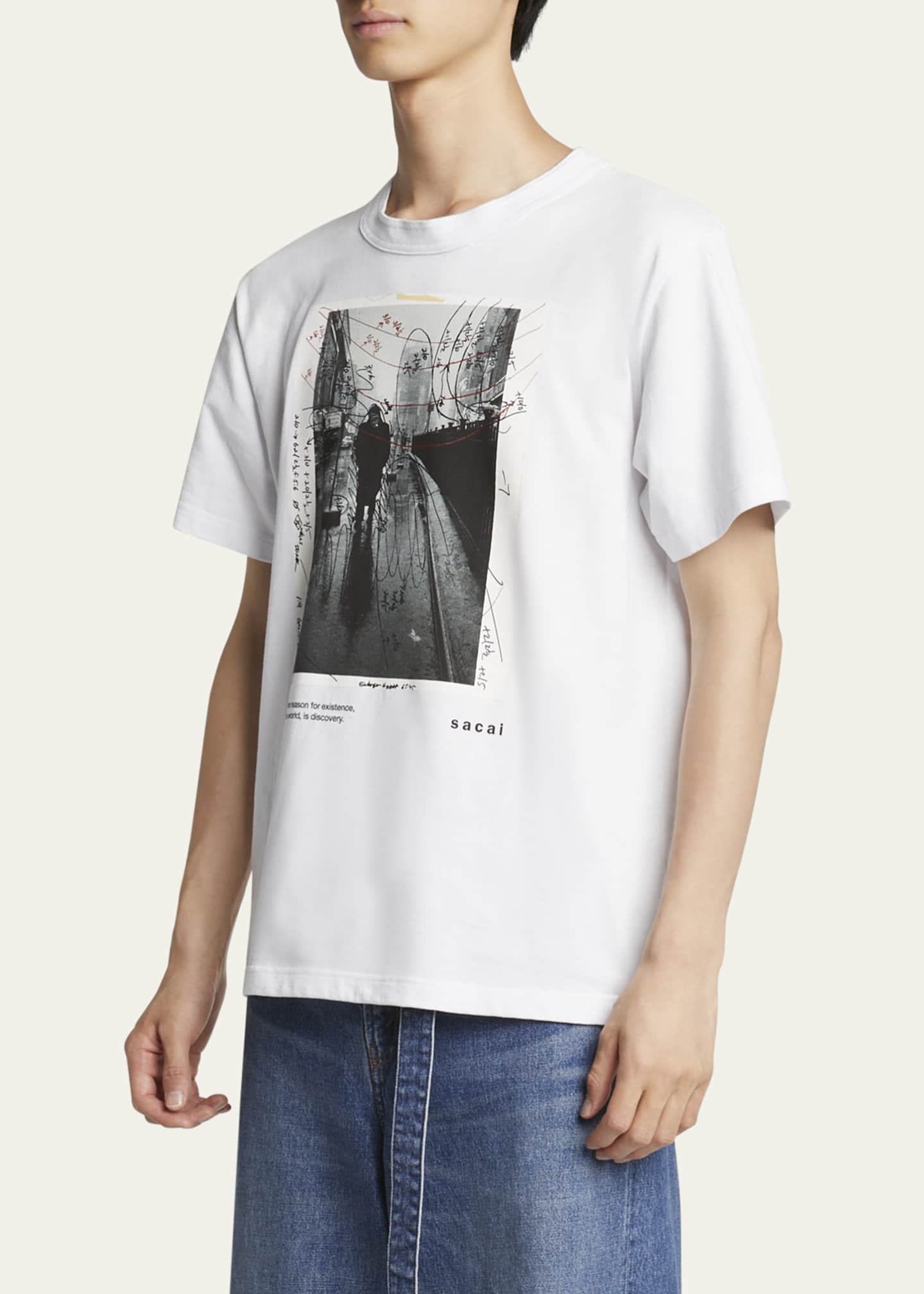 SACAI Men's Marked Up James Dean Photo T-Shirt Image 4 of 5
