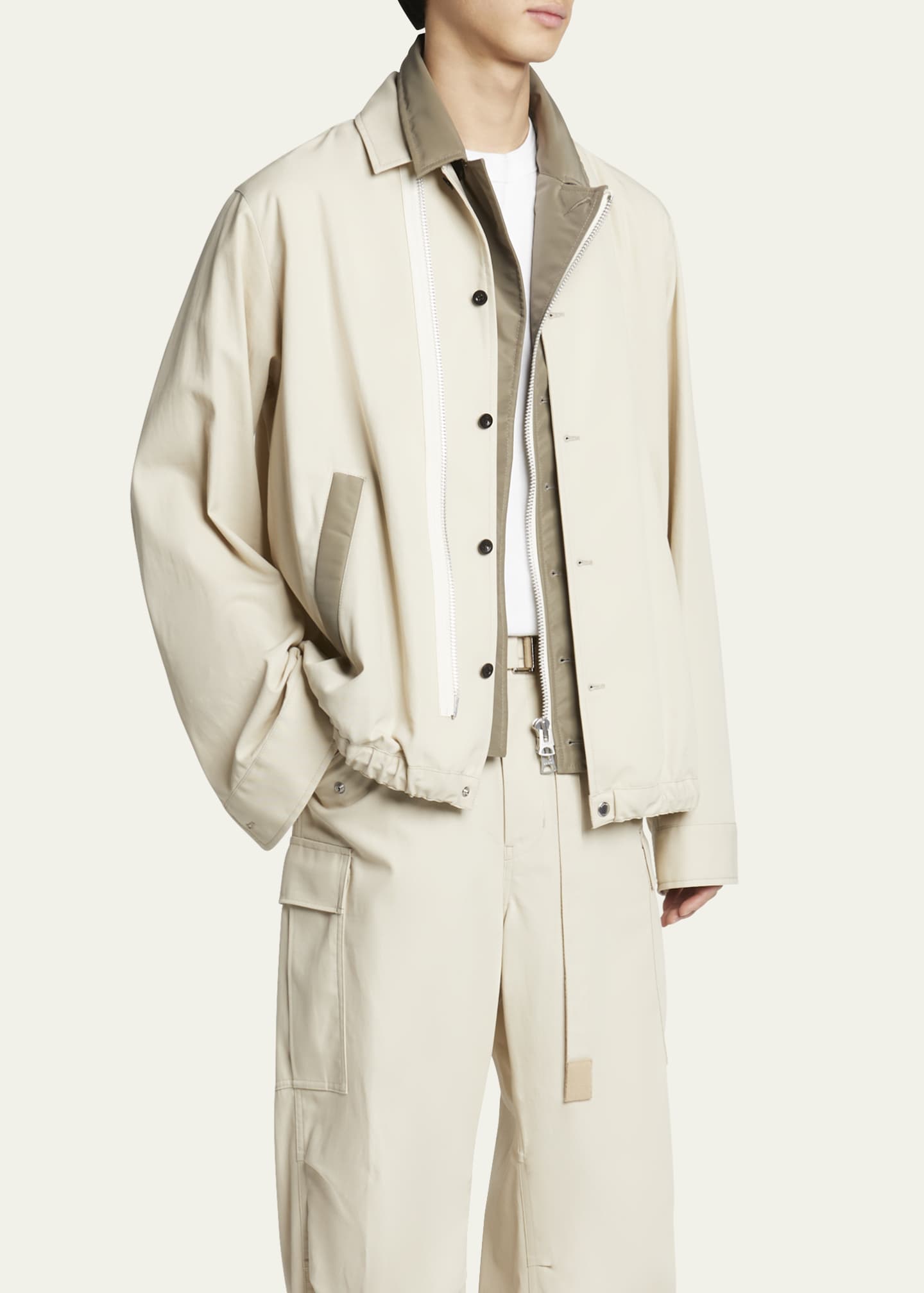 SACAI Men's Twill Jacket with Insert - Bergdorf Goodman