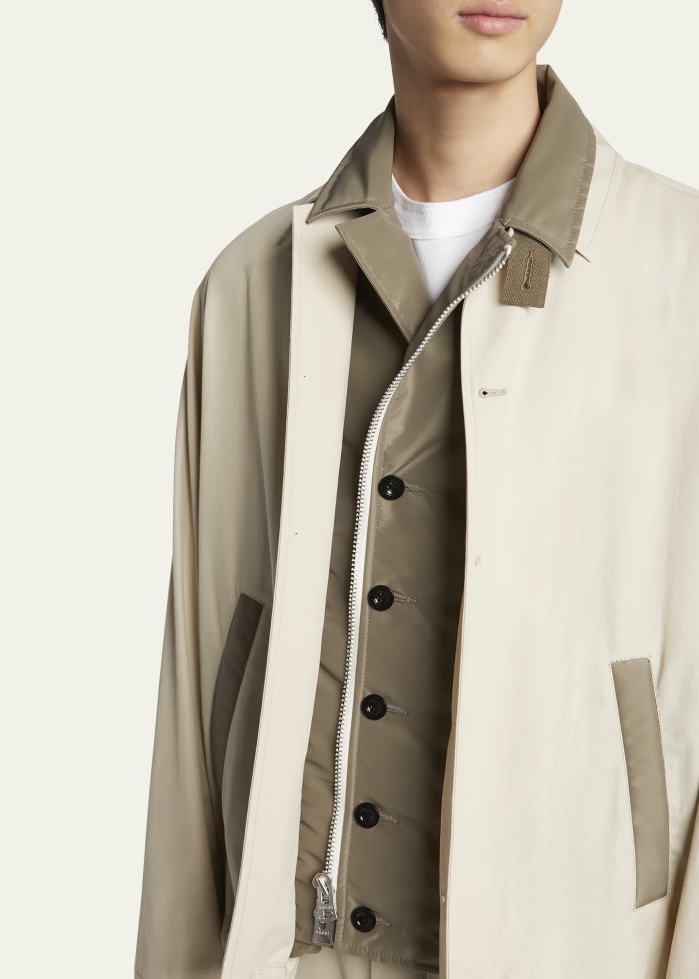 SACAI Men's Twill Jacket with Insert - Bergdorf Goodman