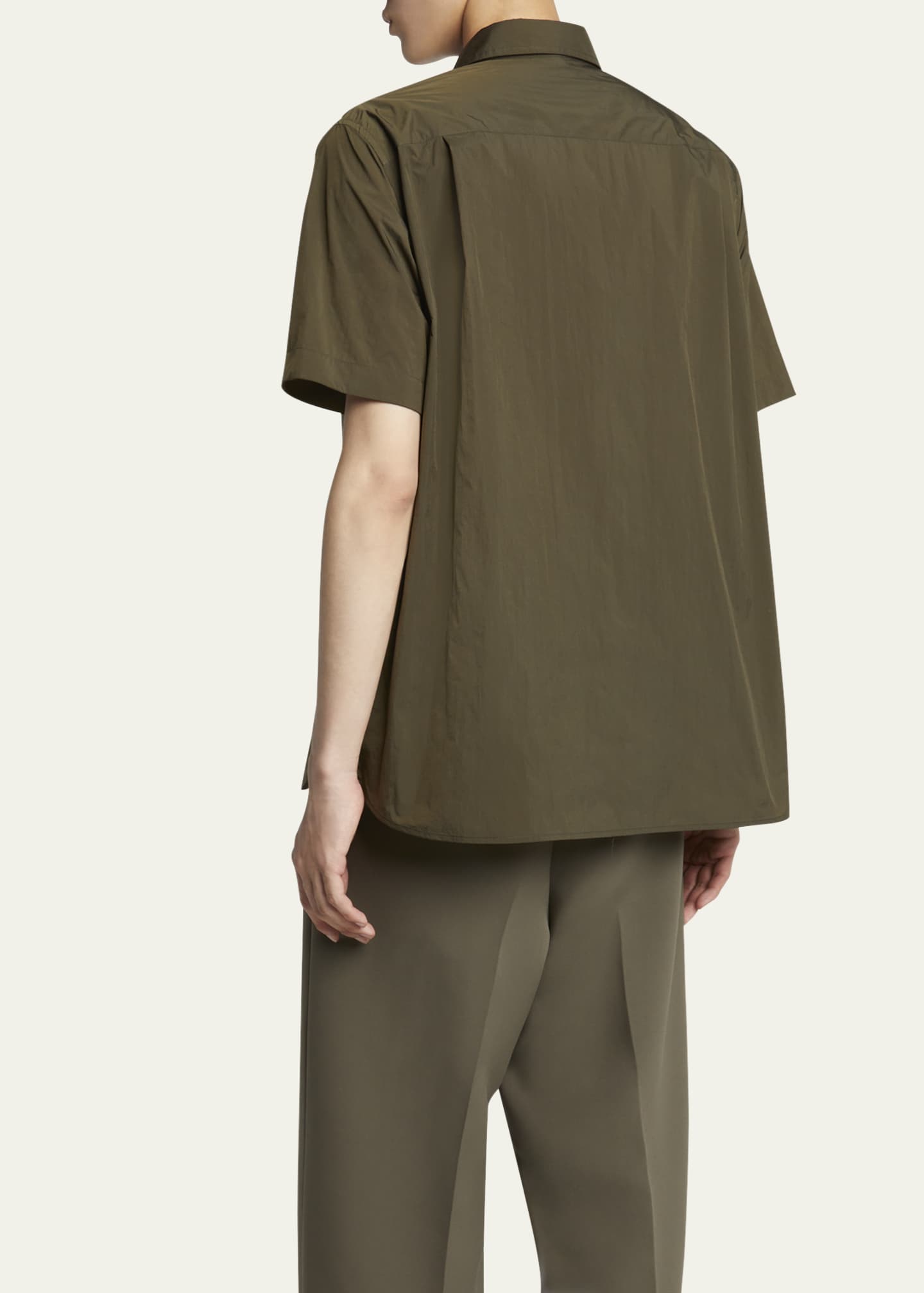 SACAI Men's Side-Zip Ripstop Sport Shirt Image 3 of 5