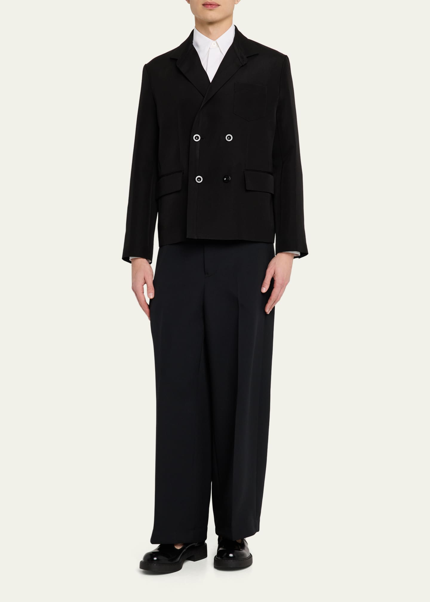 SACAI Men's Belted Matelasse Twill Pants Image 2 of 5