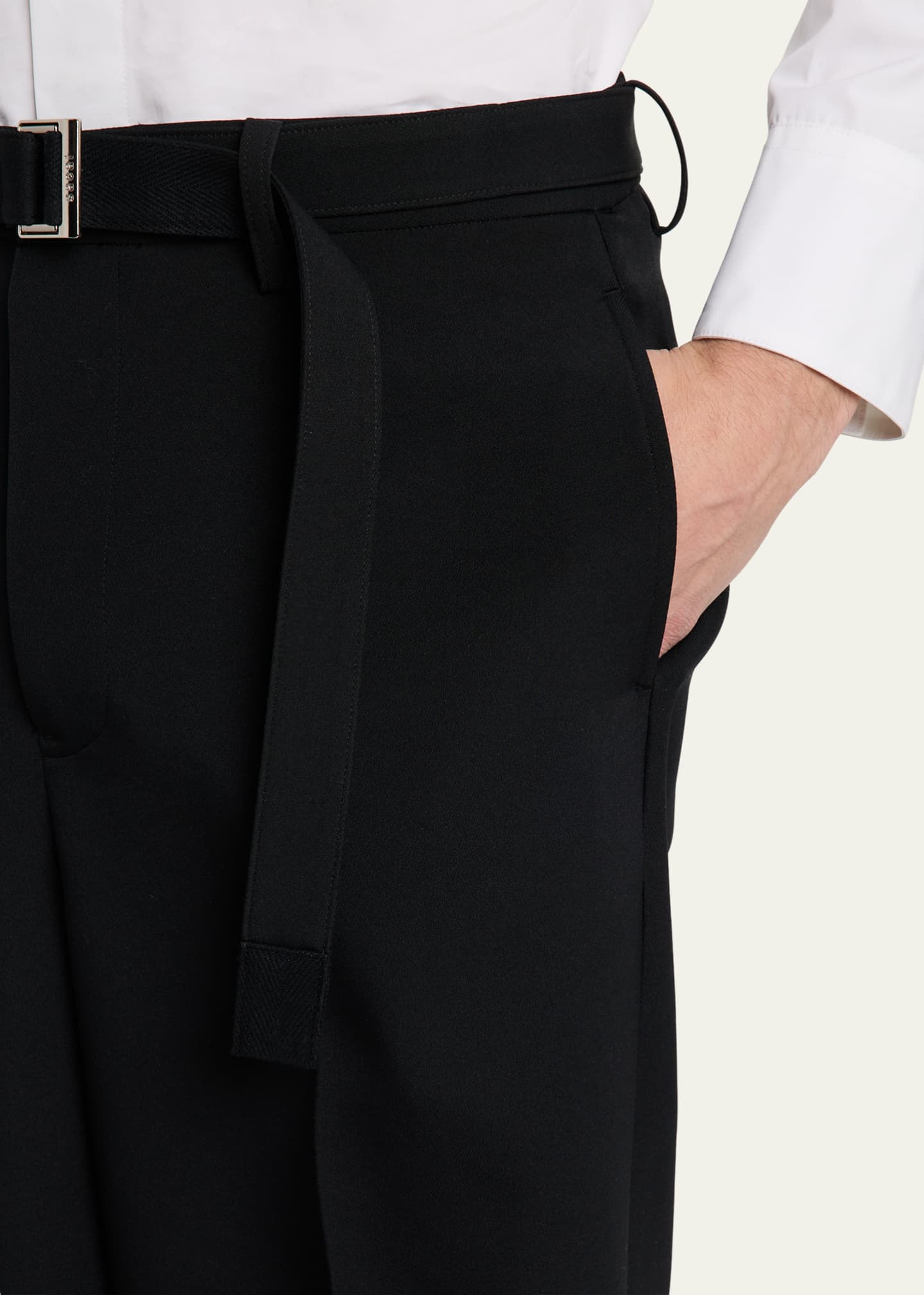SACAI Men's Belted Matelasse Twill Pants Image 5 of 5