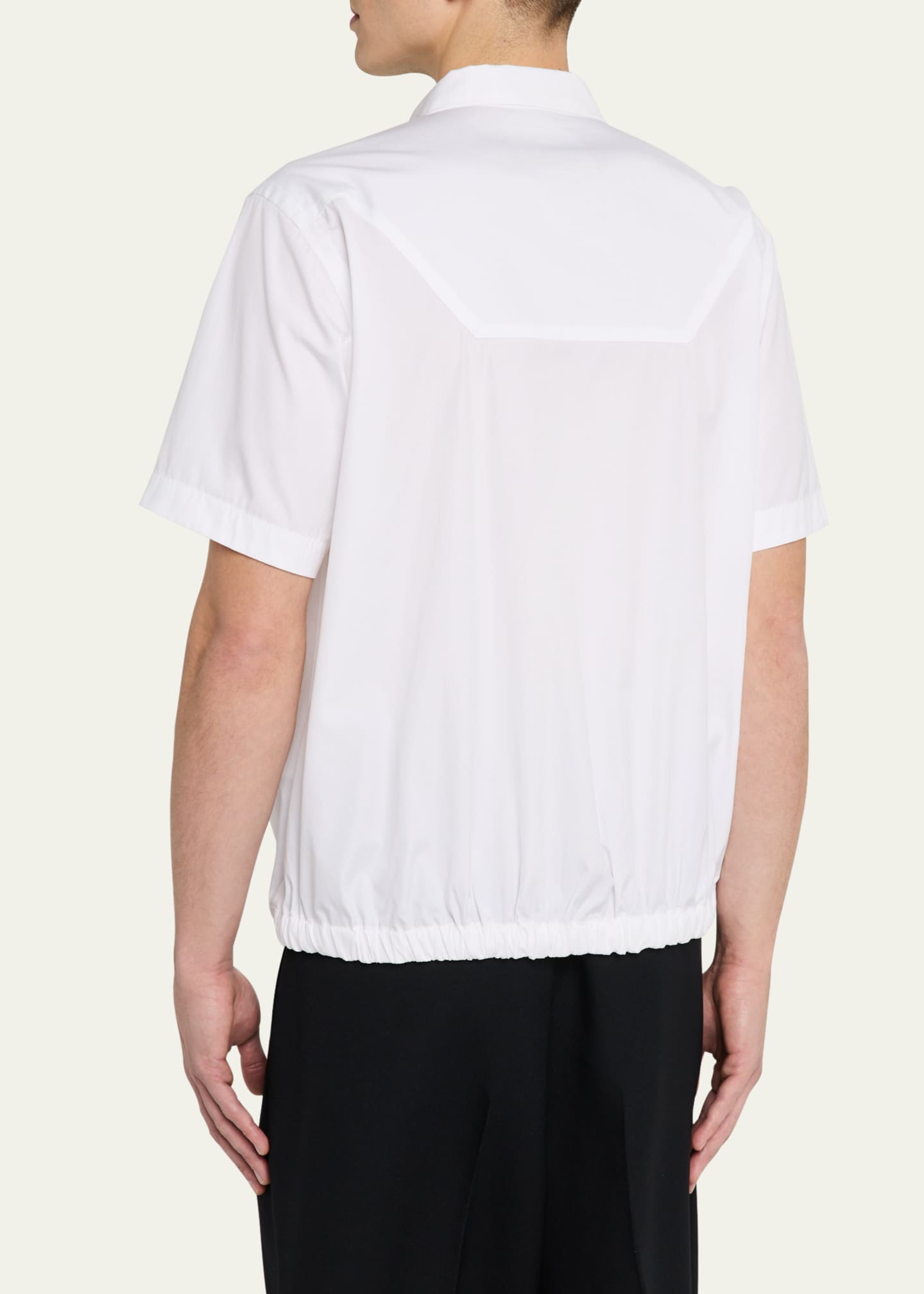 SACAI Men's Poplin Elastic-Waist Zip Shirt Image 3 of 5