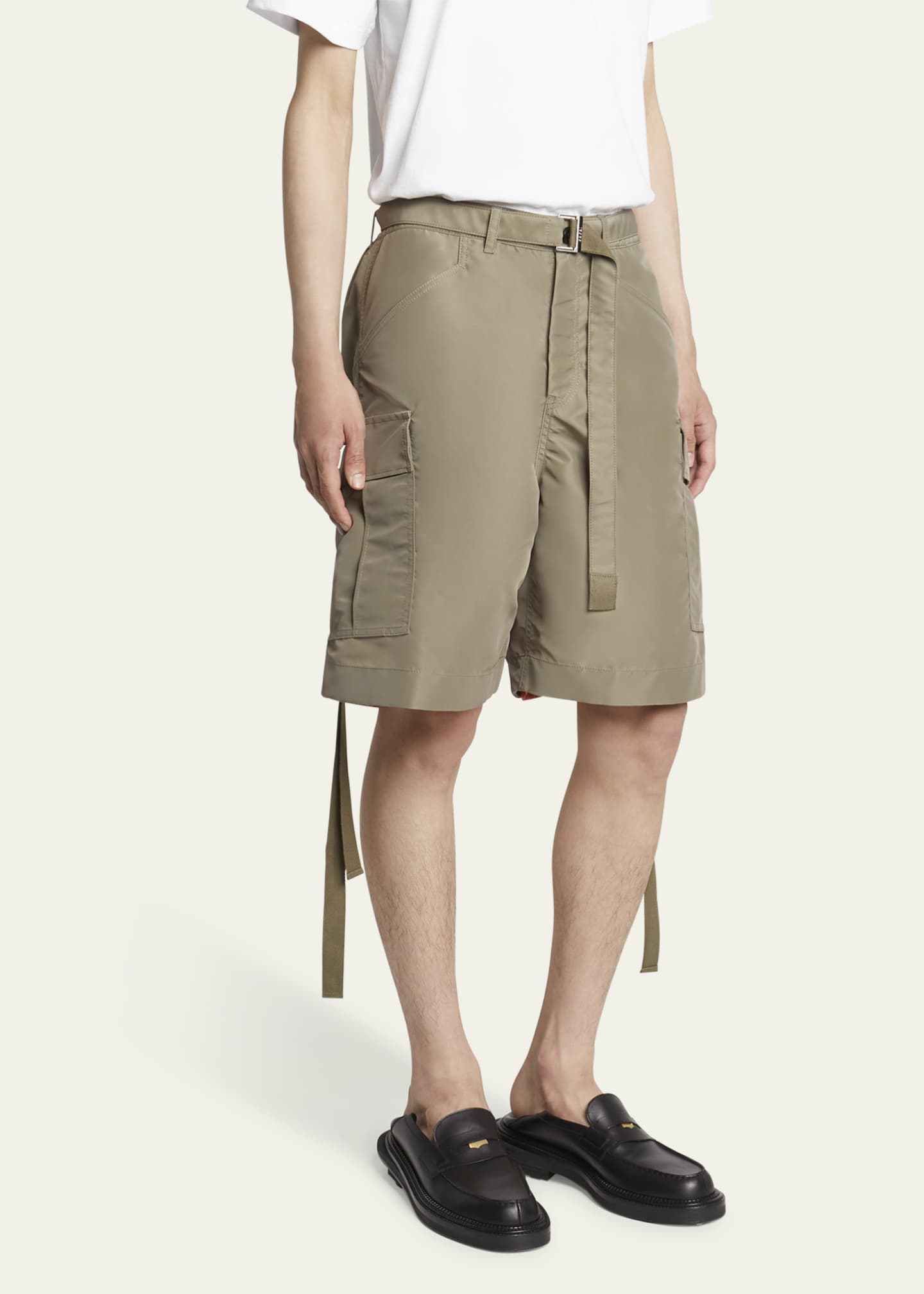 【AAKE】STRAIGHT BERMUDA CARGO PT NWT Lee Men's Side Elastic Cargo Short Black Color 7.5