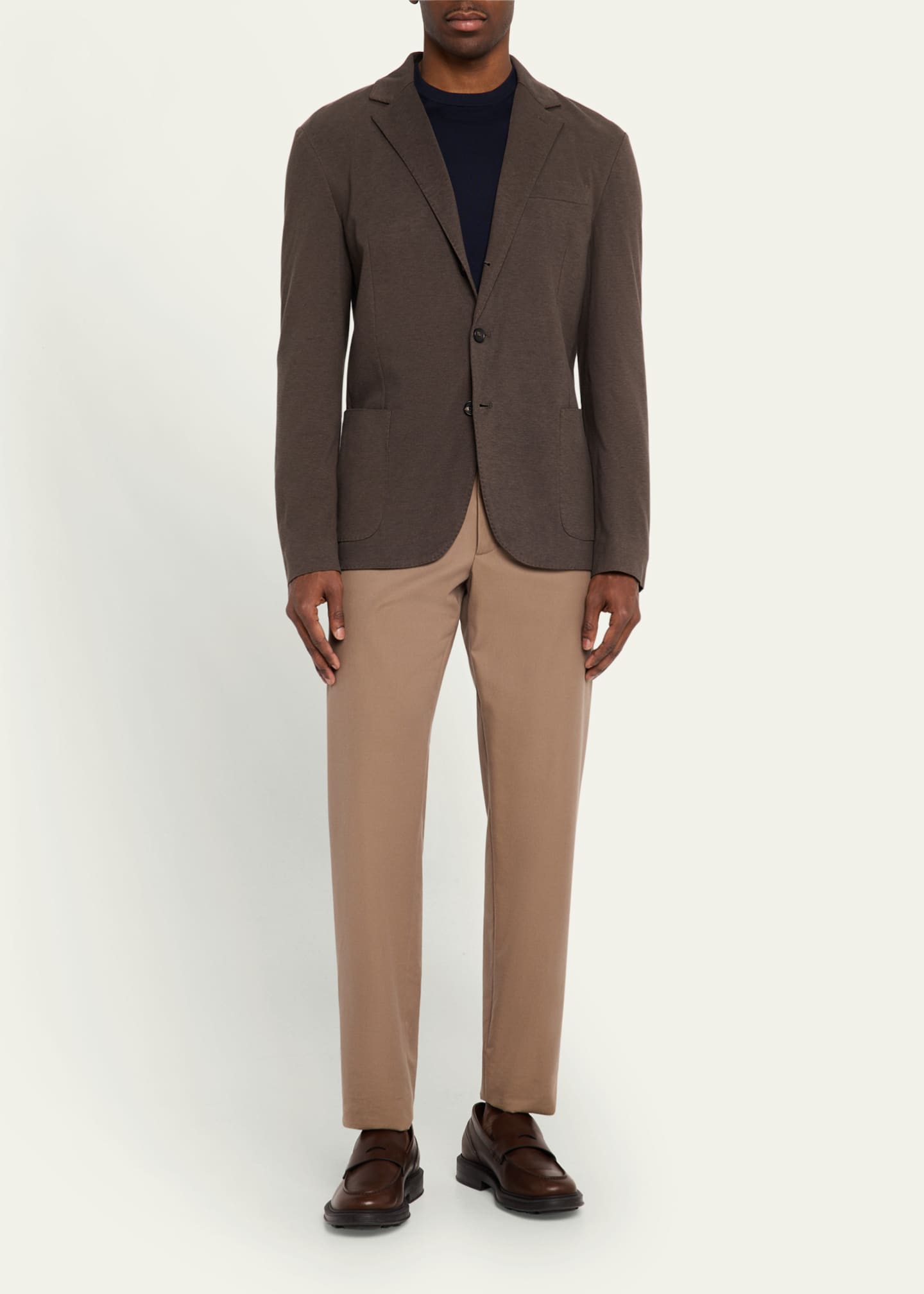 Loro Piana Men's Pique Single-Breasted Sweater Jacket Image 2 of 8